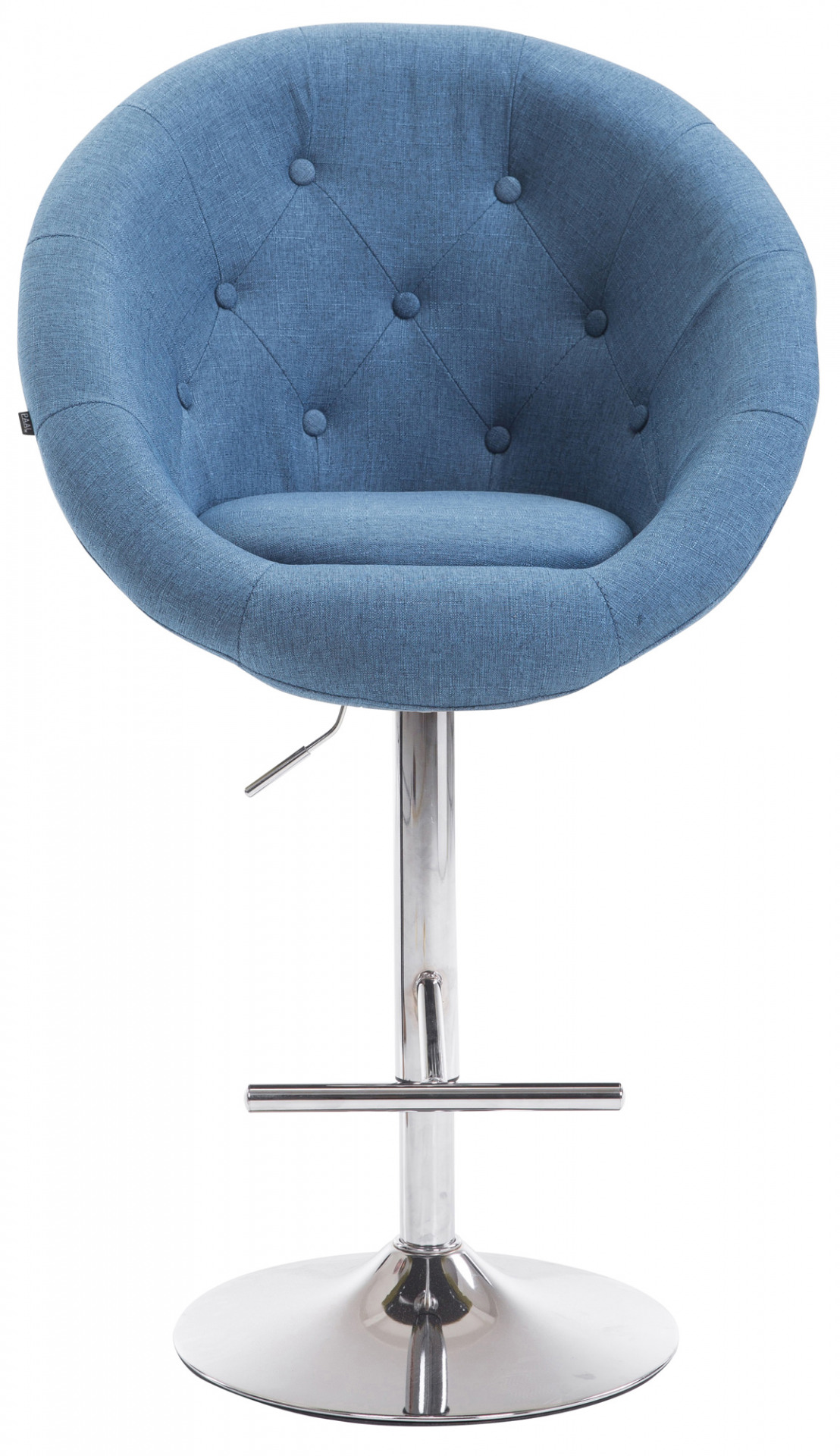 Barhocker London V2 Stoff chrom, blau