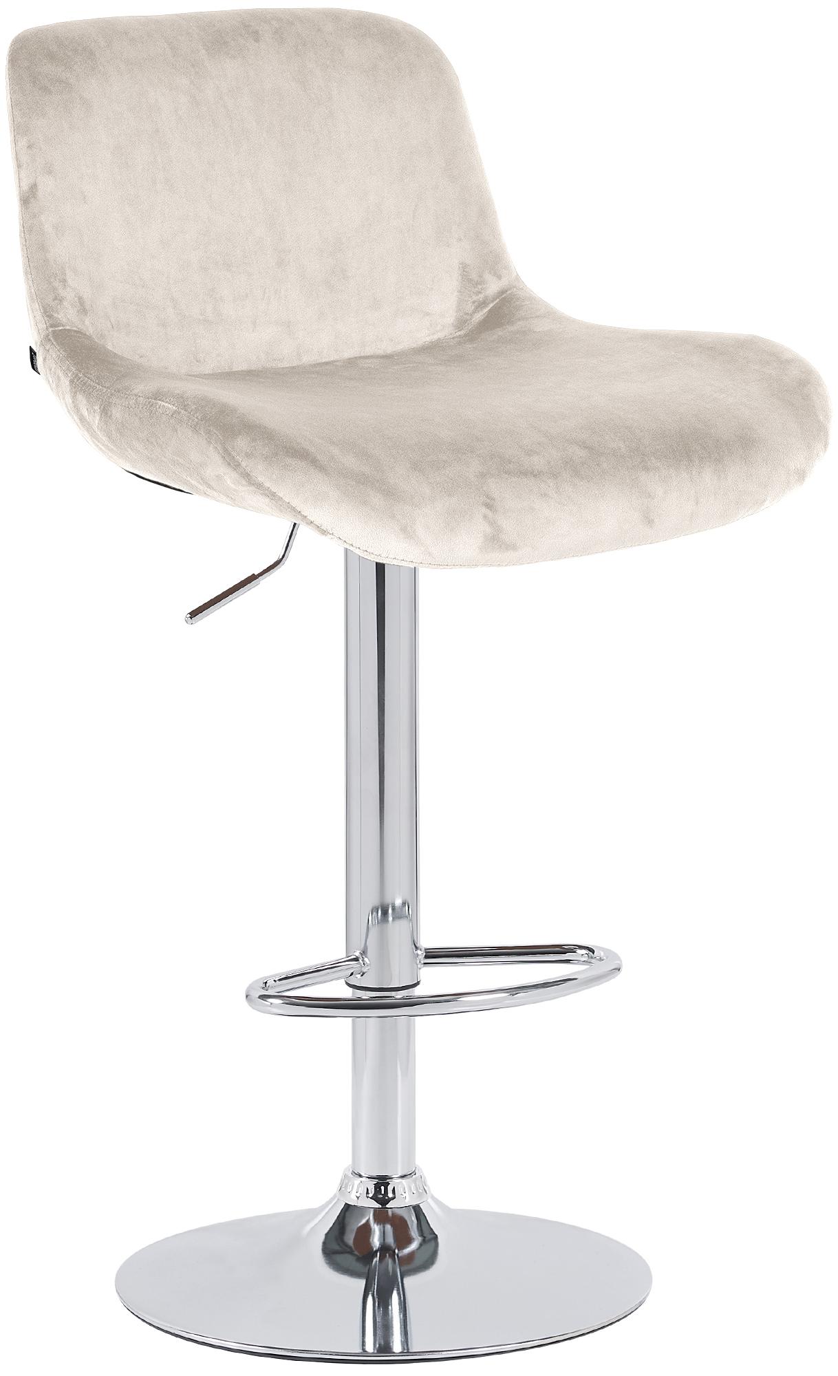 Barhocker Solon Chrom Samt, creme