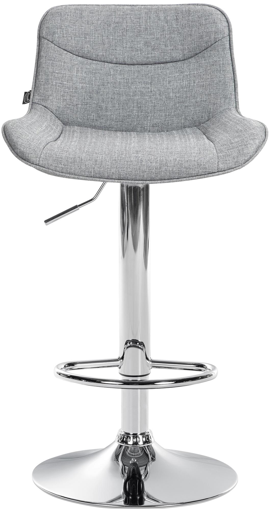 2er Set Barhocker Vonore Stoff chrom, grau