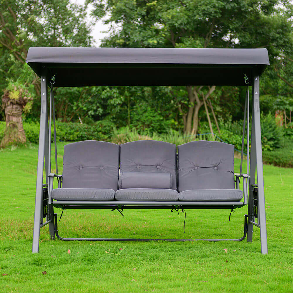 Hollywoodschaukel 3-Sitzer DESCANSO - 115 x 198 cm Grau