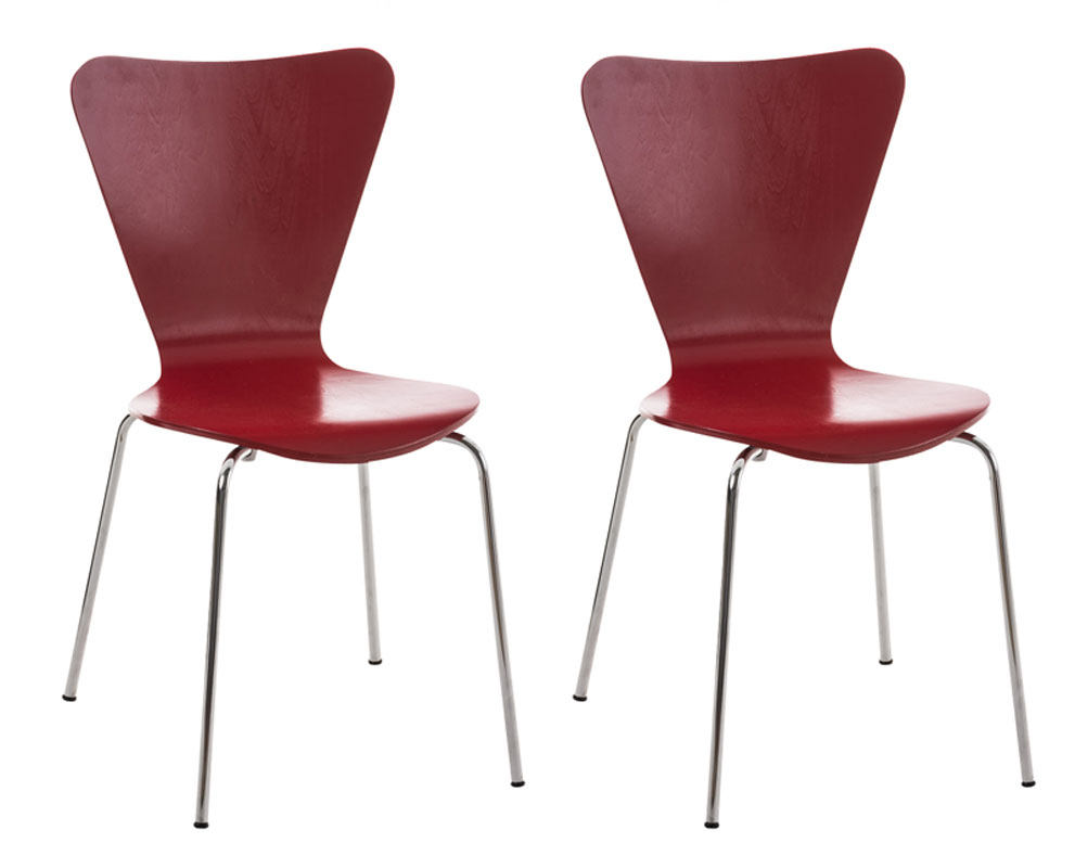2er Set Besucherstuhl Calisto, rot