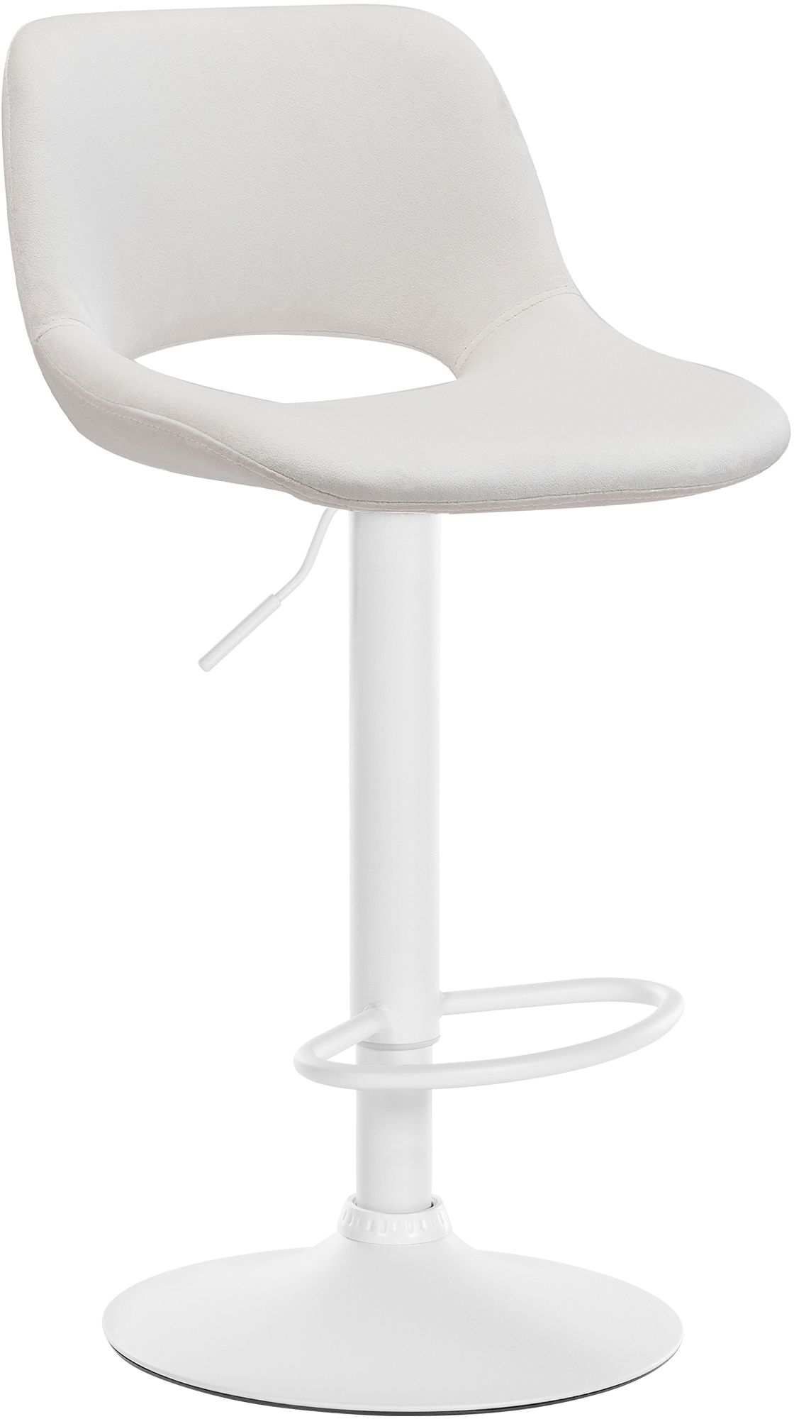 Barhocker Camden Samt weiß, creme