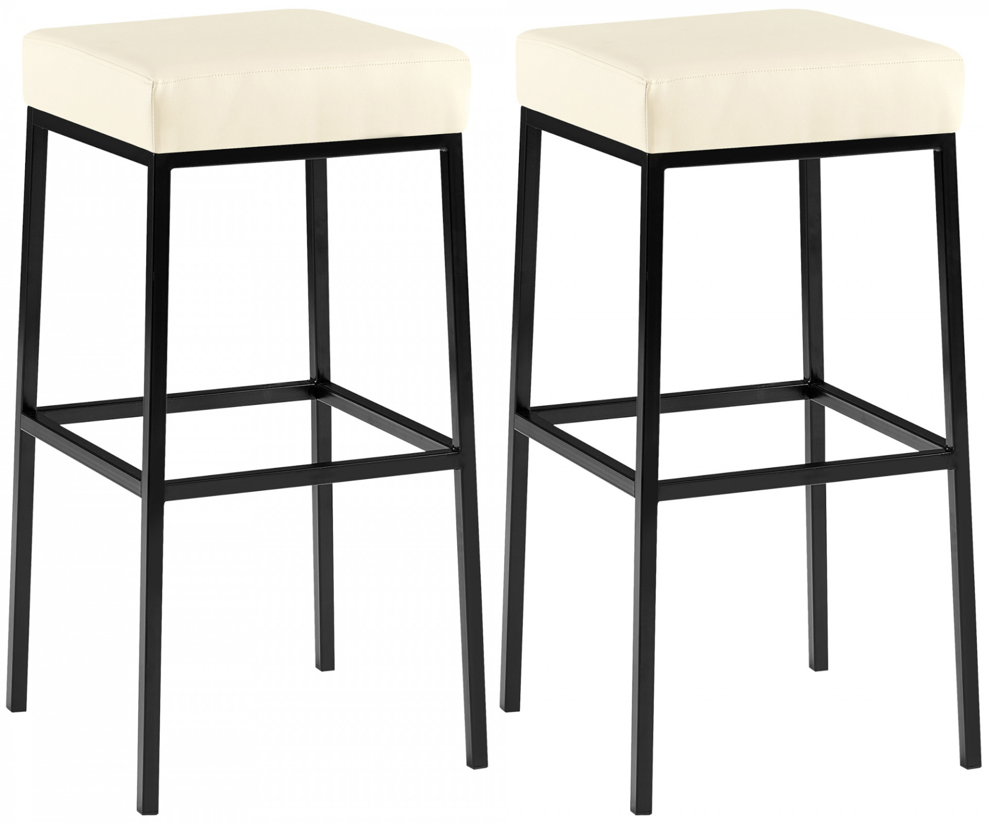 2er Set Barhocker Montreal 80 Kunstleder schwarz, creme