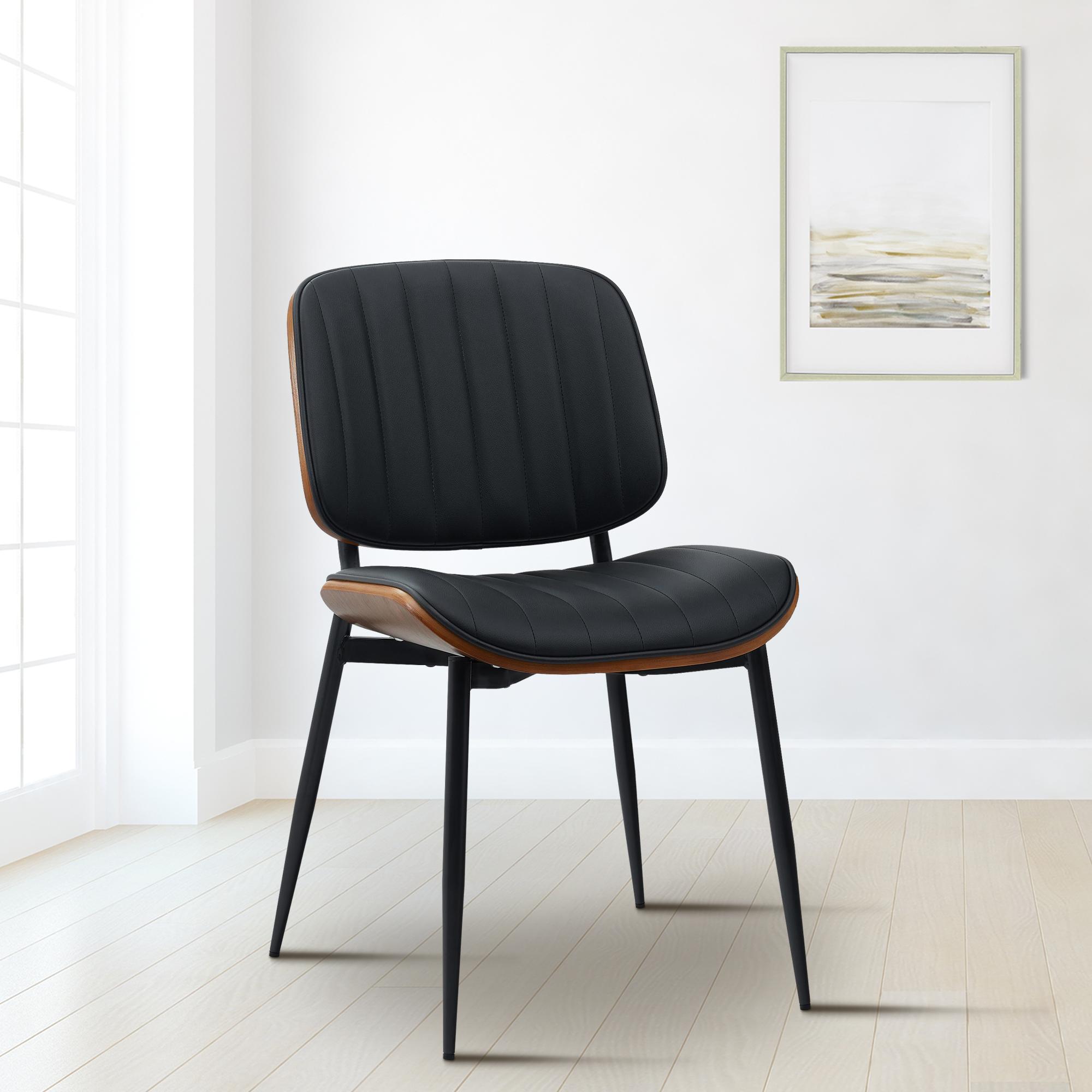 Besucherstuhl Tiffin Kunstleder, walnuss/schwarz