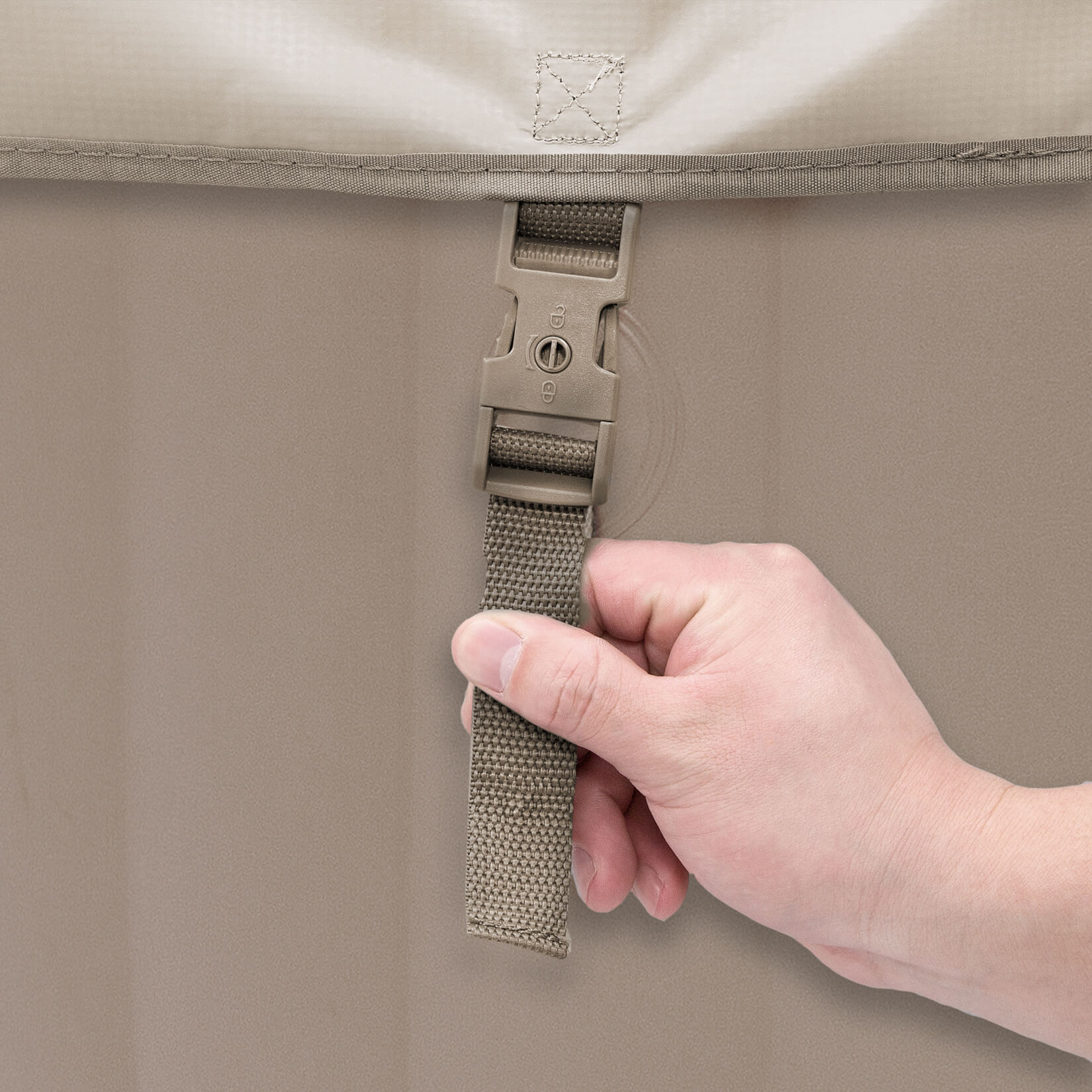 Outdoor Whirlpool SPLASH inkl. Abdeckung - Ø208 cm 6 Personen Beige