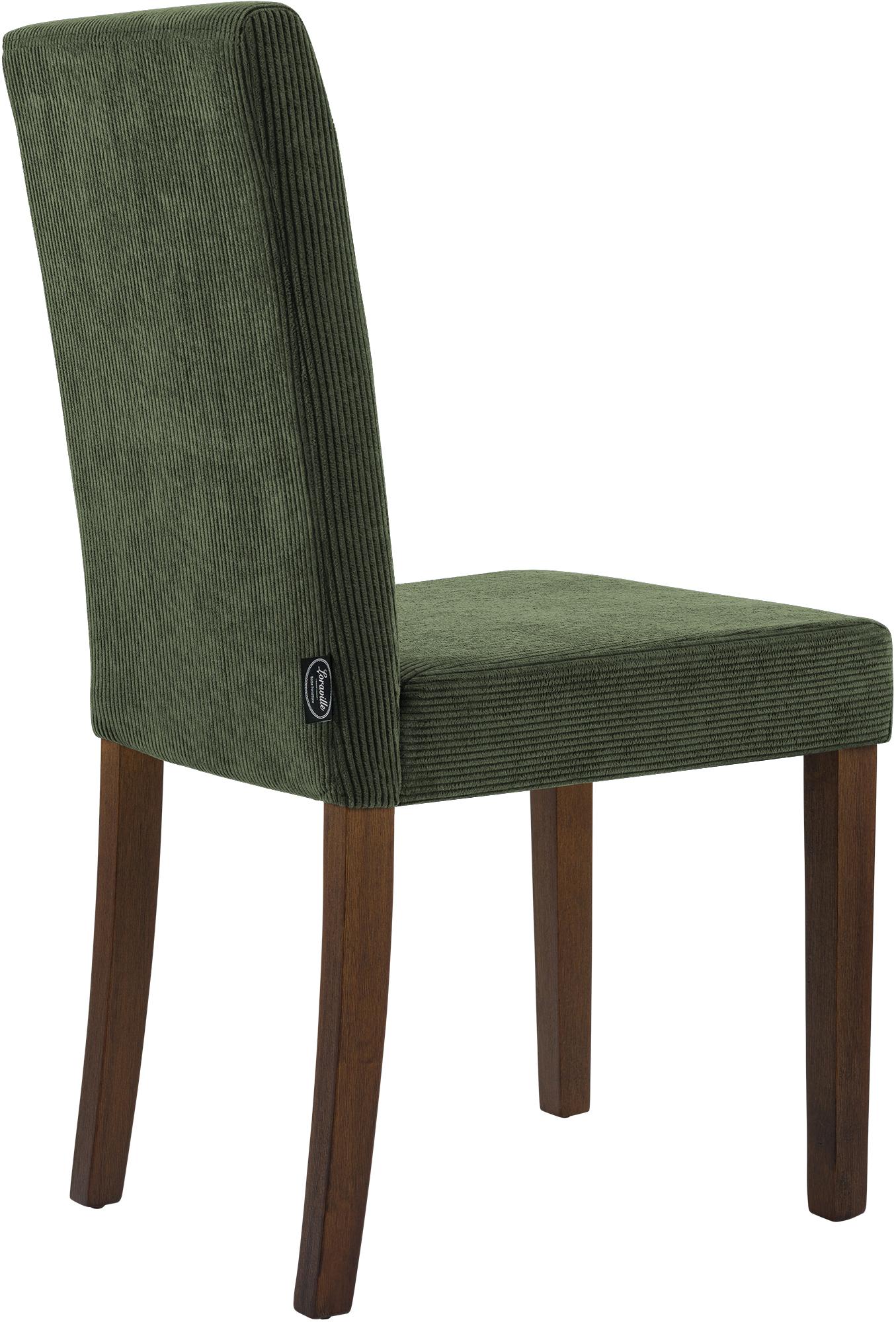 2er Set Esszimmerstuhl Ina Cord antik dunkel, grün