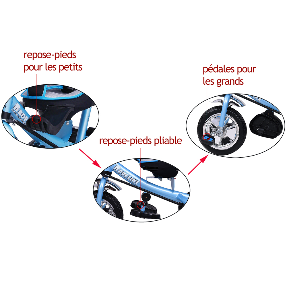 Multifunktionales Kinderdreirad Blau