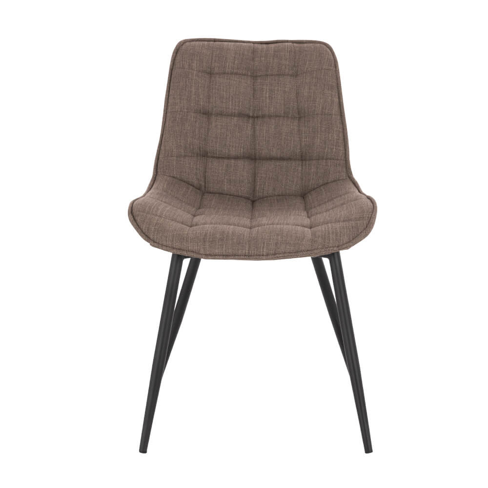 Polsterstuhl Esszimmer Webstoff IKALO – 4er Set Grau/Braun