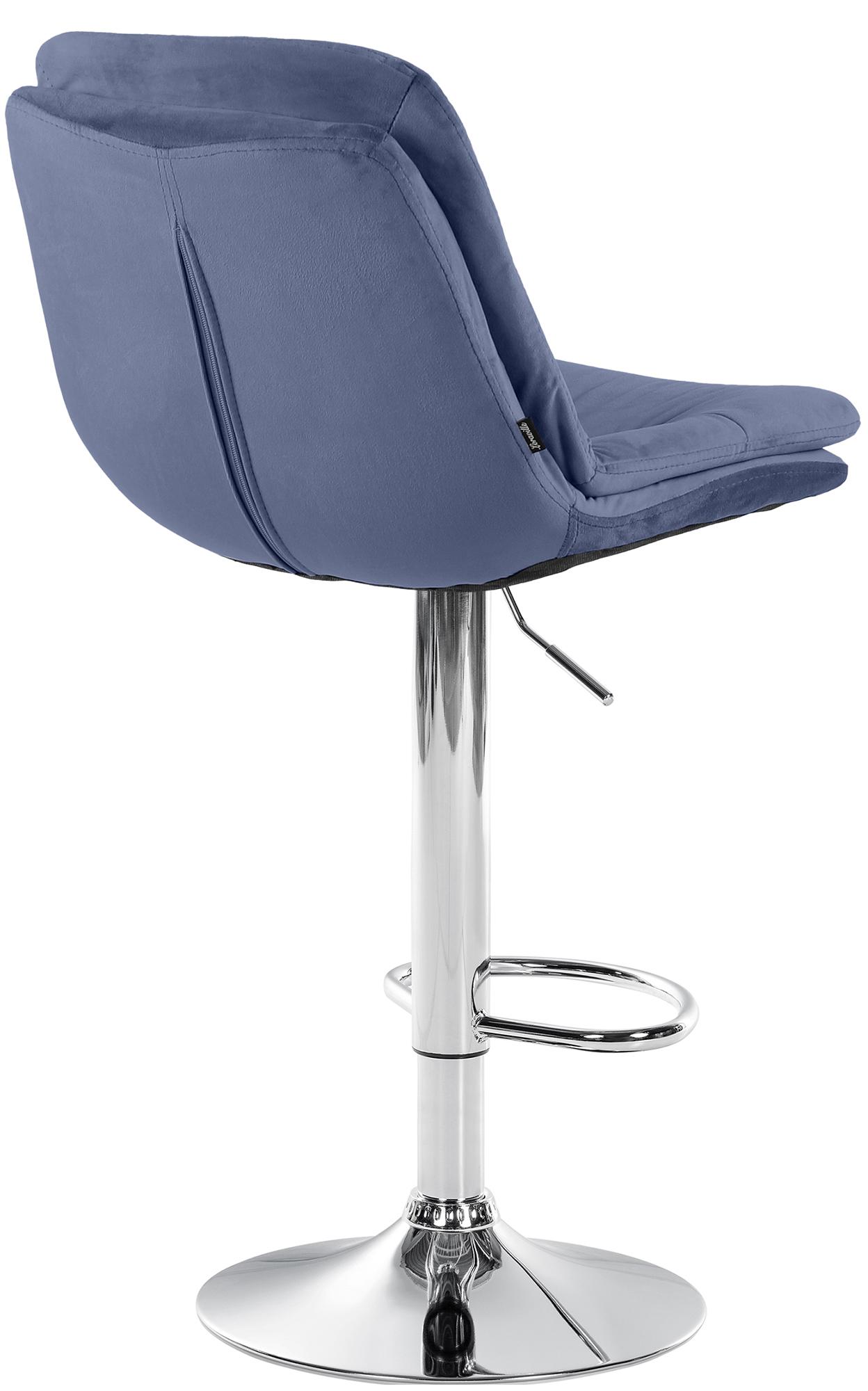 Barhocker Laurel Samt chrom, blau
