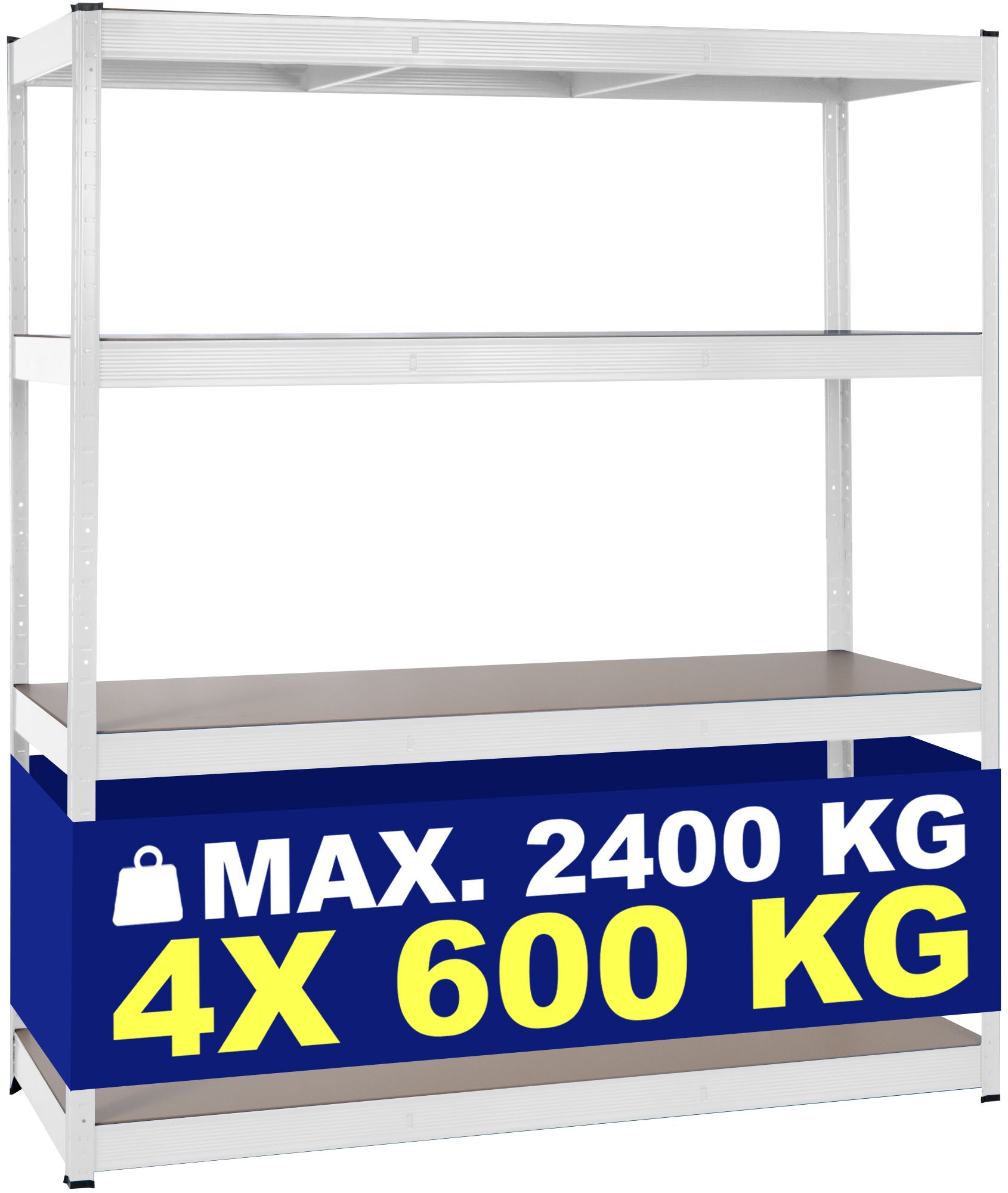 Schwerlastregal 160x60x180 cm, weiß
