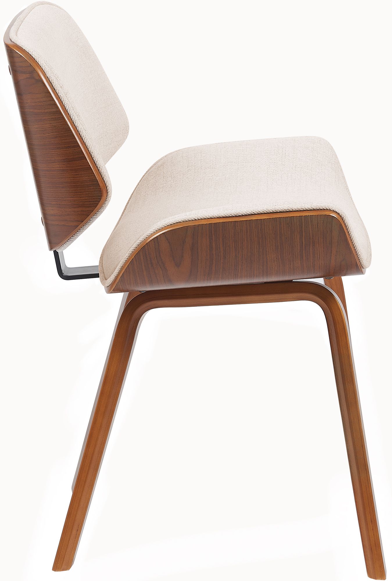 2er Set Besucherstuhl Beverley Stoff, walnuss/creme