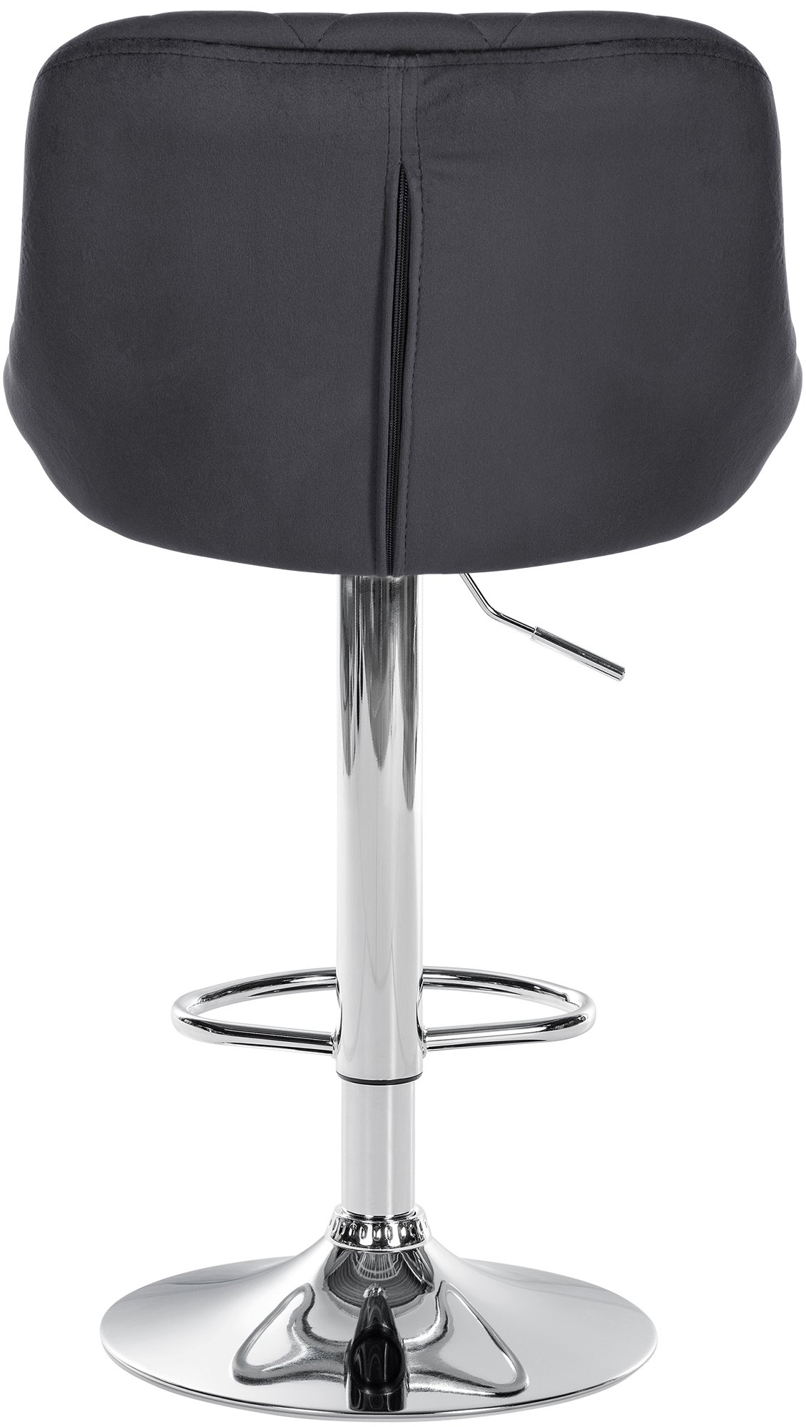 2er Set Barhocker Lazio Samt chrom, dunkelgrau