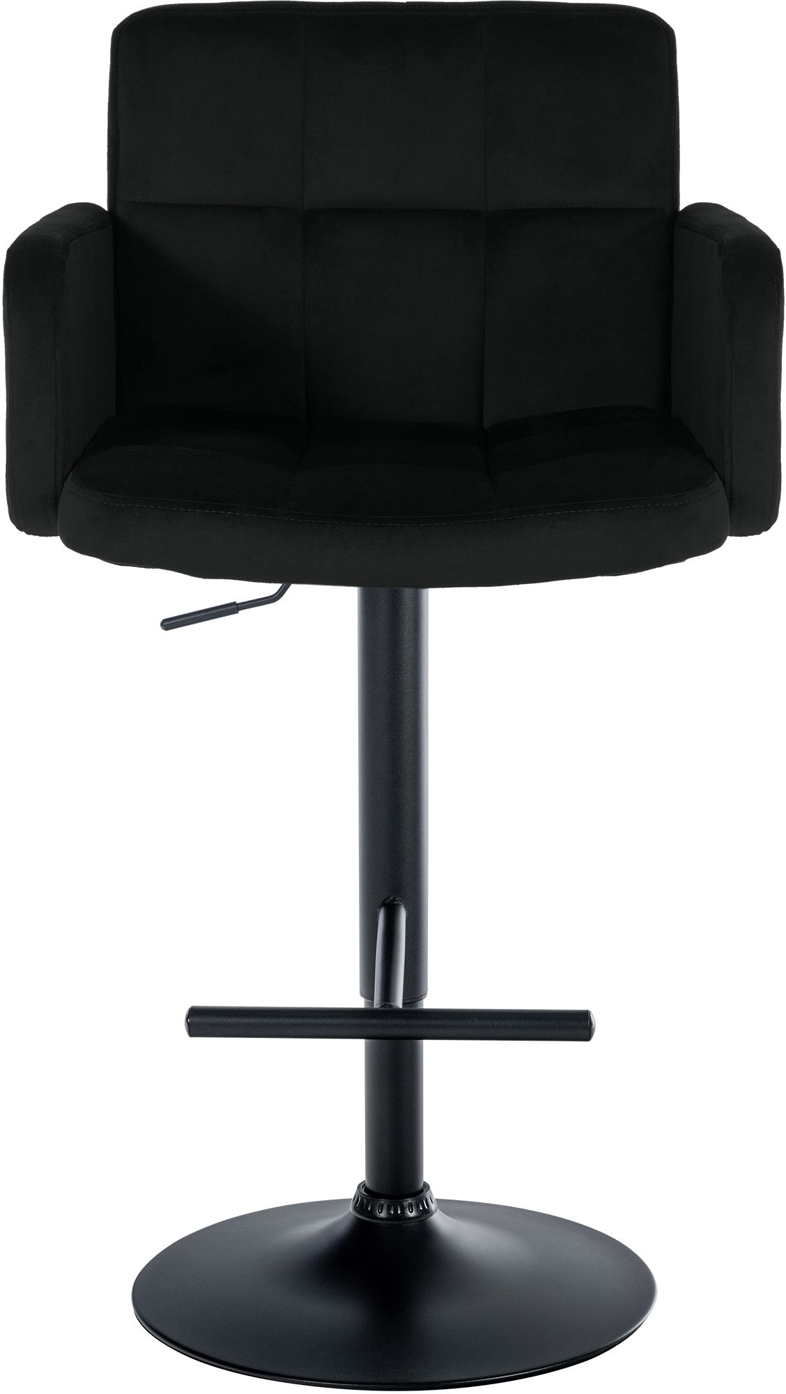 2er Set Barhocker Los Angeles Samt schwarz, schwarz