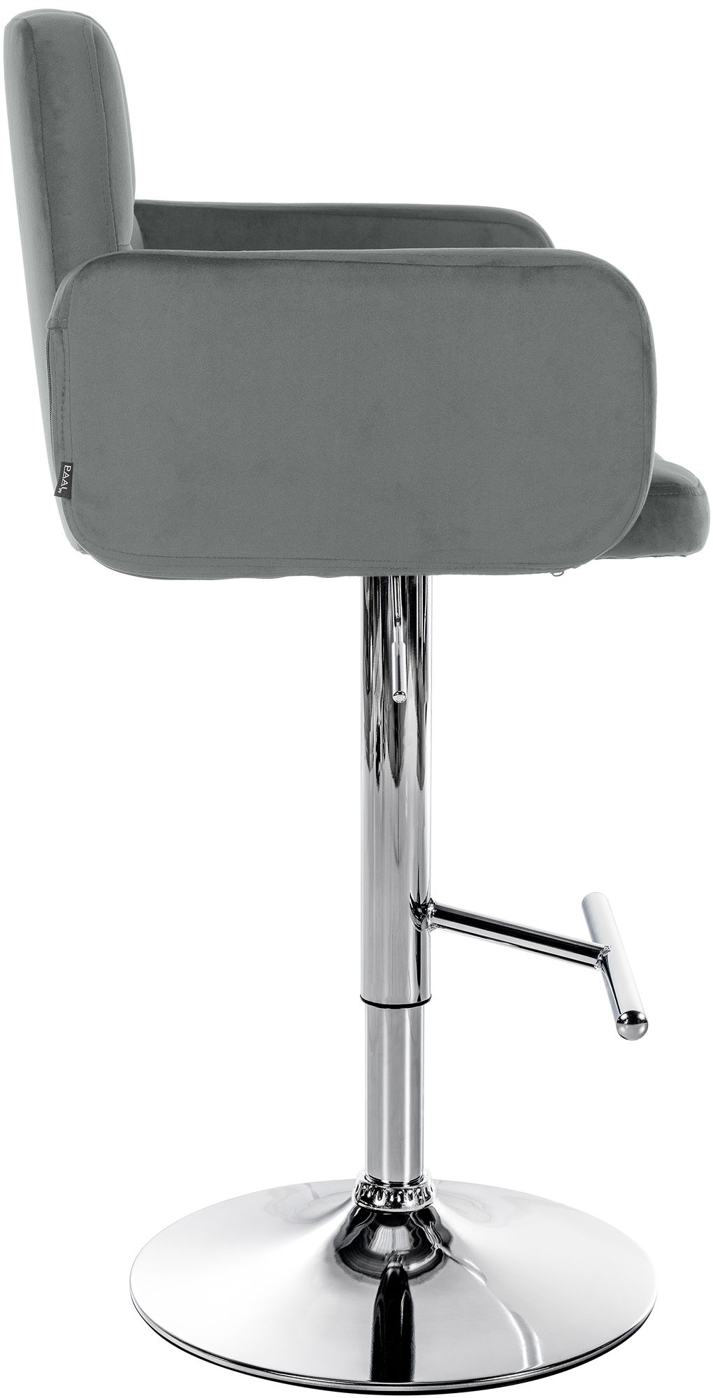 Barhocker Los Angeles Samt chrom, grau