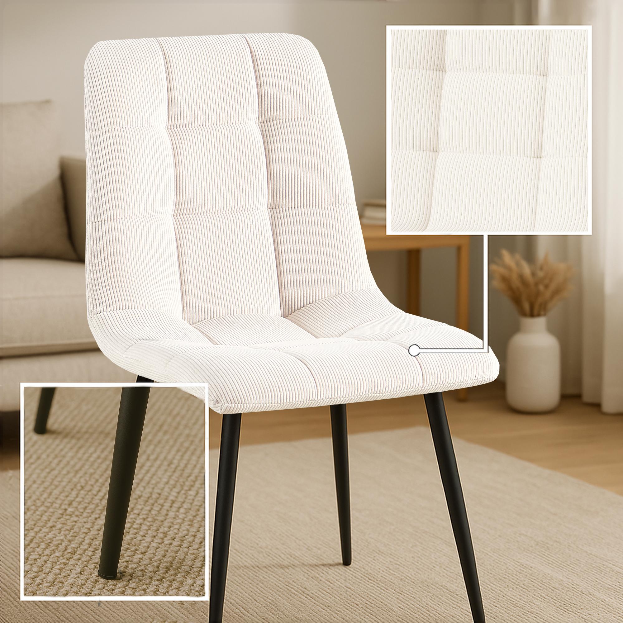 Esszimmerstuhl Antibes Cord, creme