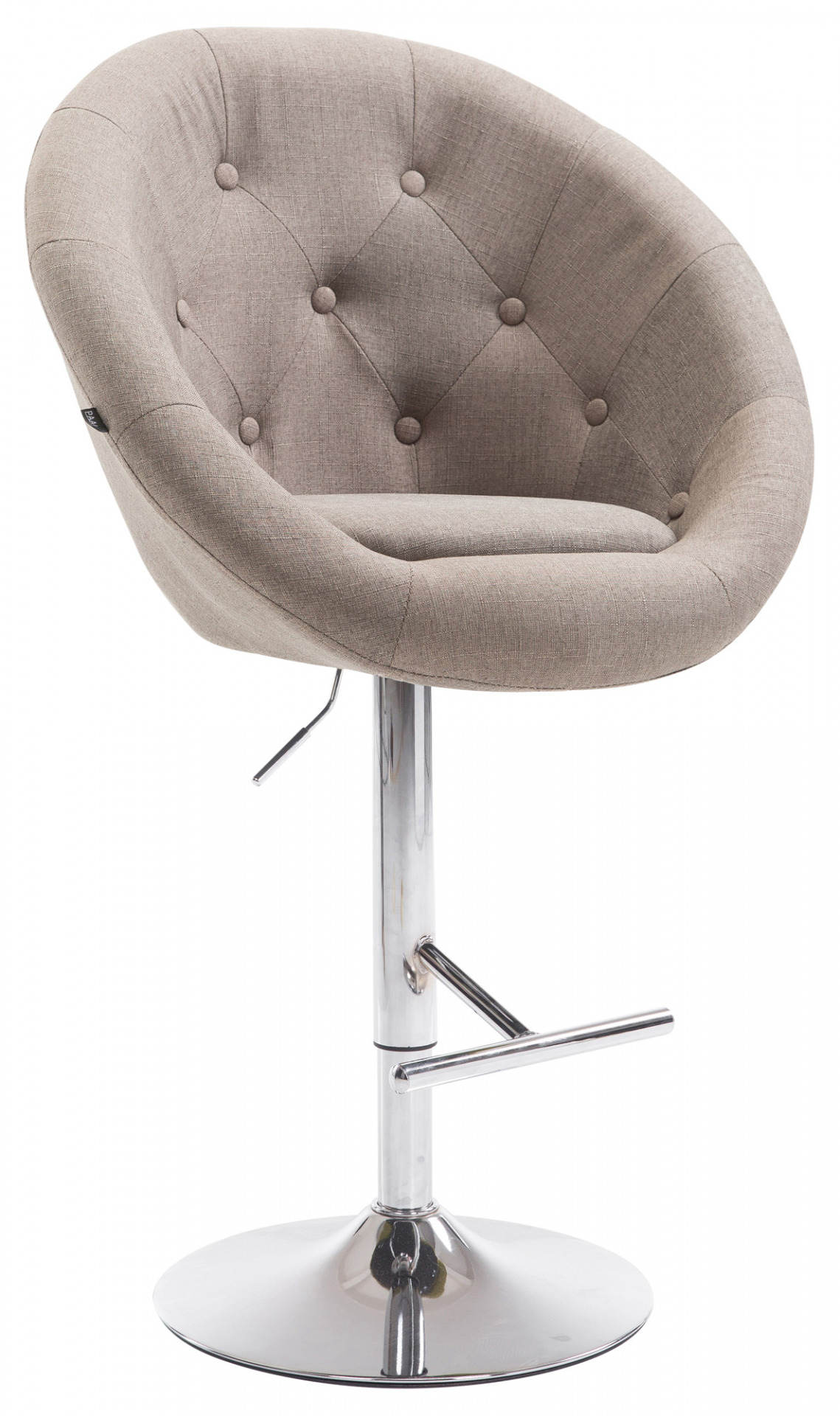 Barhocker London V2 Stoff chrom, taupe