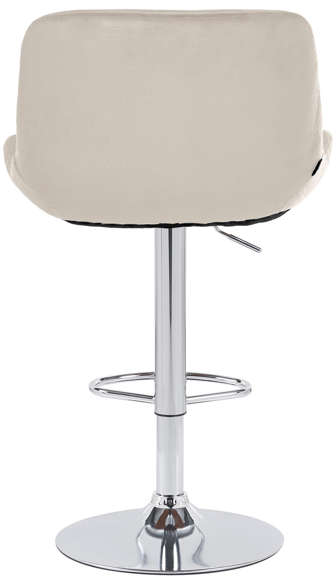 2er Set Barhocker Solon Chrom Samt, creme