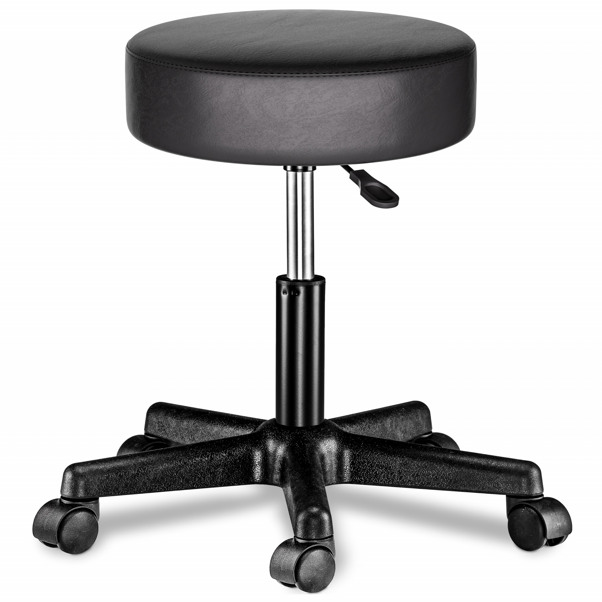 Rollhocker Kunstleder Schwarz 360° drehbar