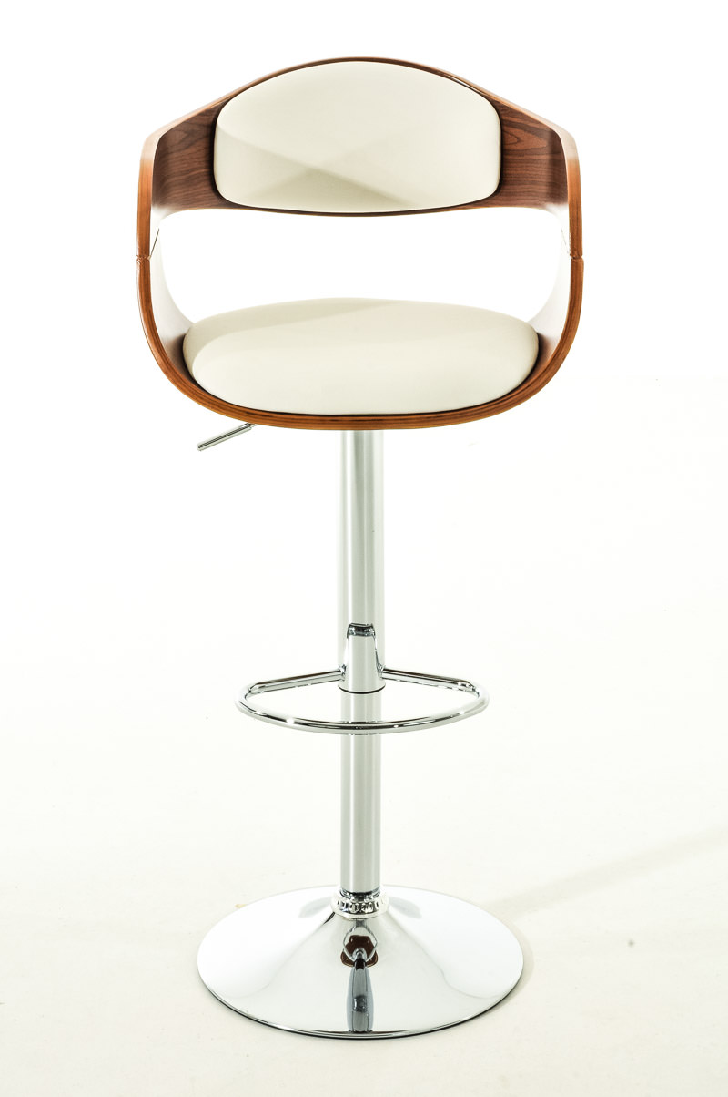 2er Set Barhocker Kingston C Kunstleder, walnuss/weiß