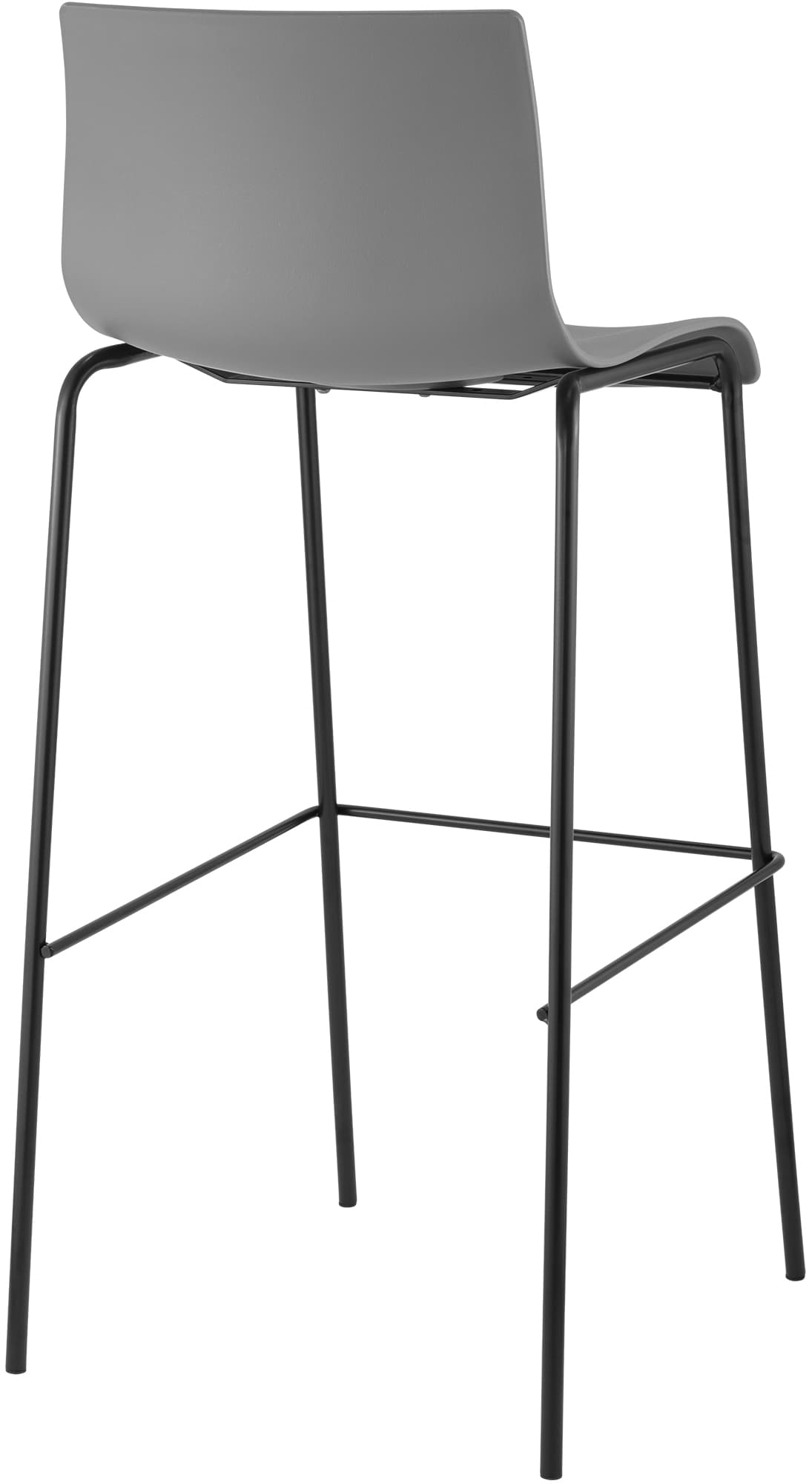 2er Set Barhocker Hoover Kunststoff 4-Fuß Gestell schwarz, grau