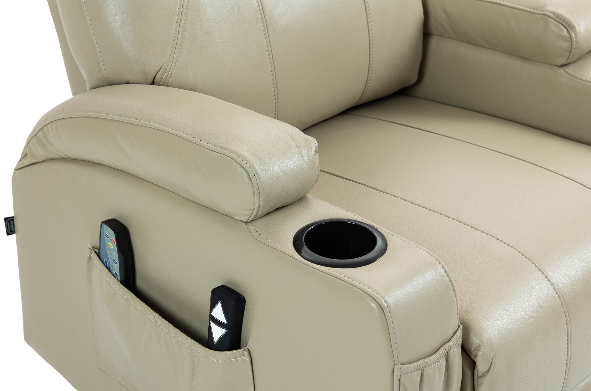 Sessel Hepler mit Massagefunktion Kunstleder, creme