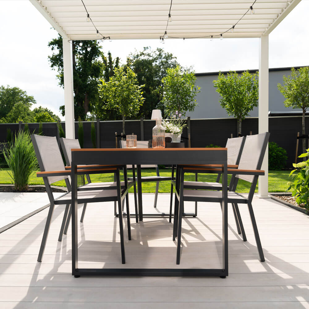Gartentisch in Holzoptik SIERA – 160 x 90 cm