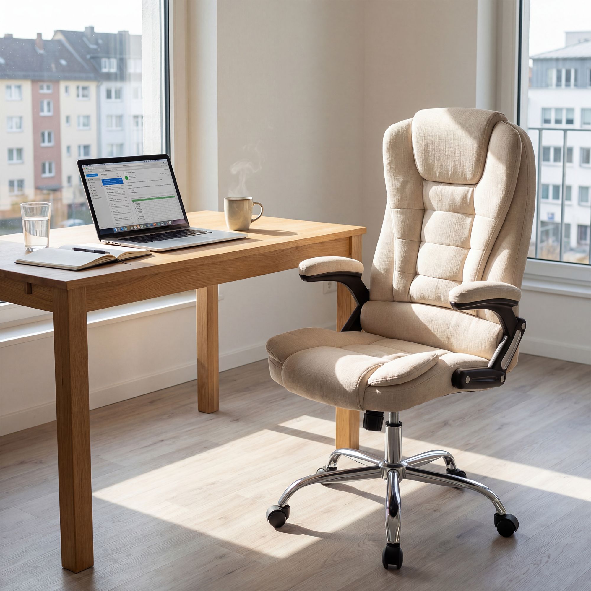 Bürostuhl Thor Stoff, creme