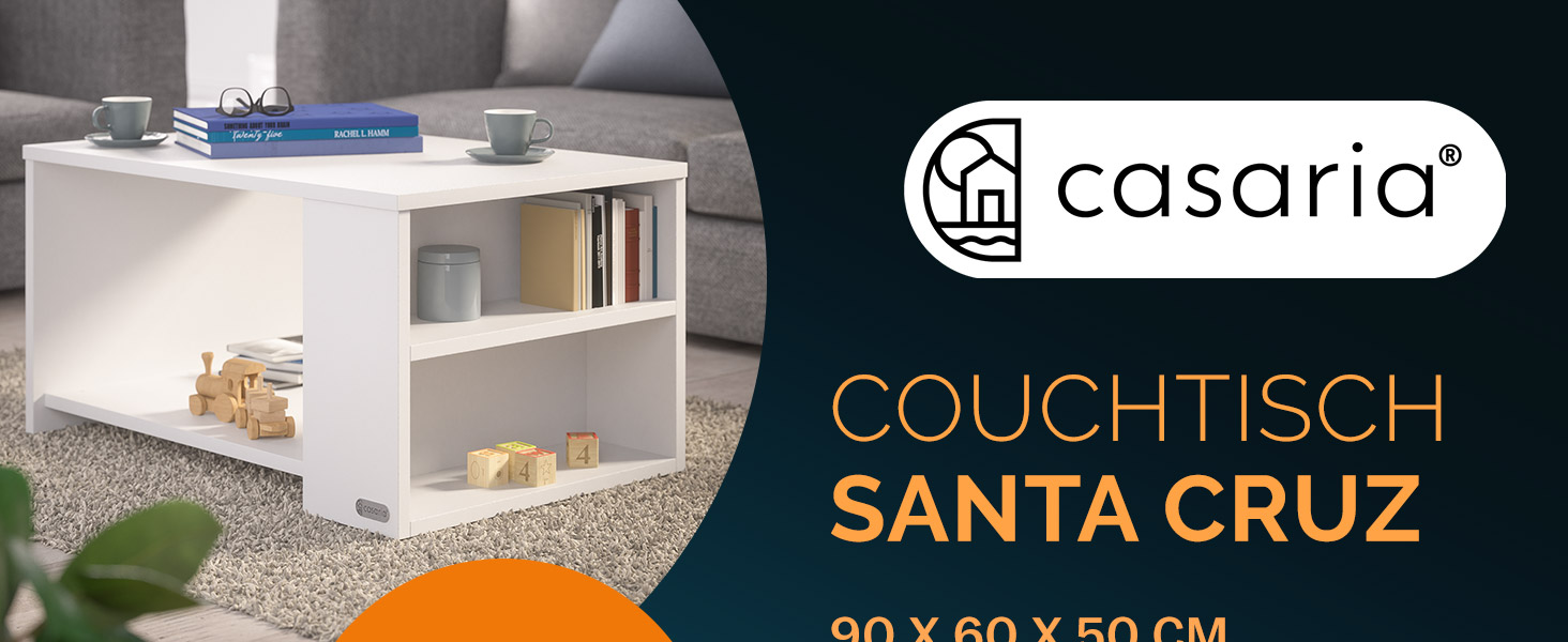Couchtisch Santa Cruz Weiß 90x60x50cm