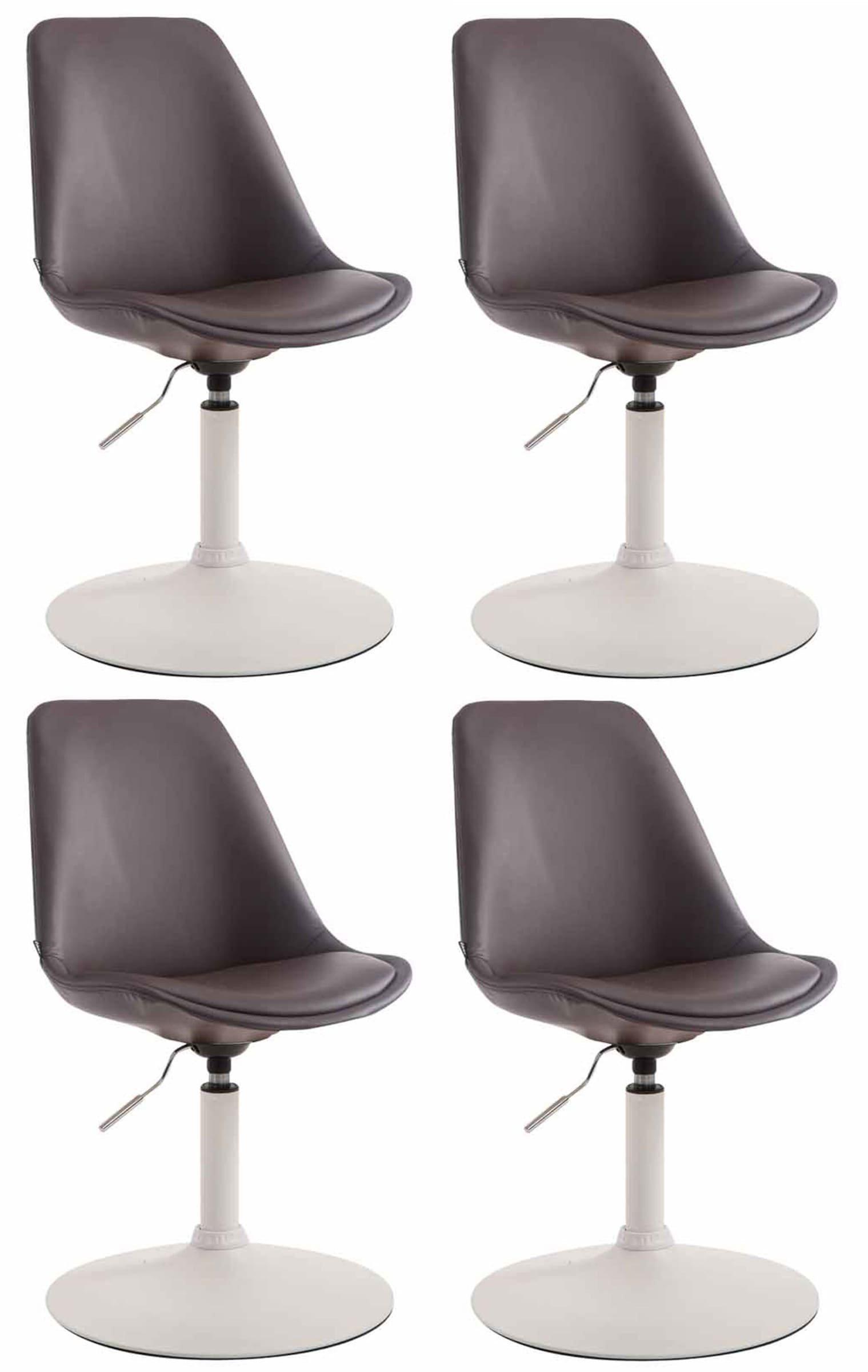 4er Set Esszimmerstühle Maverick W Kunstleder, braun