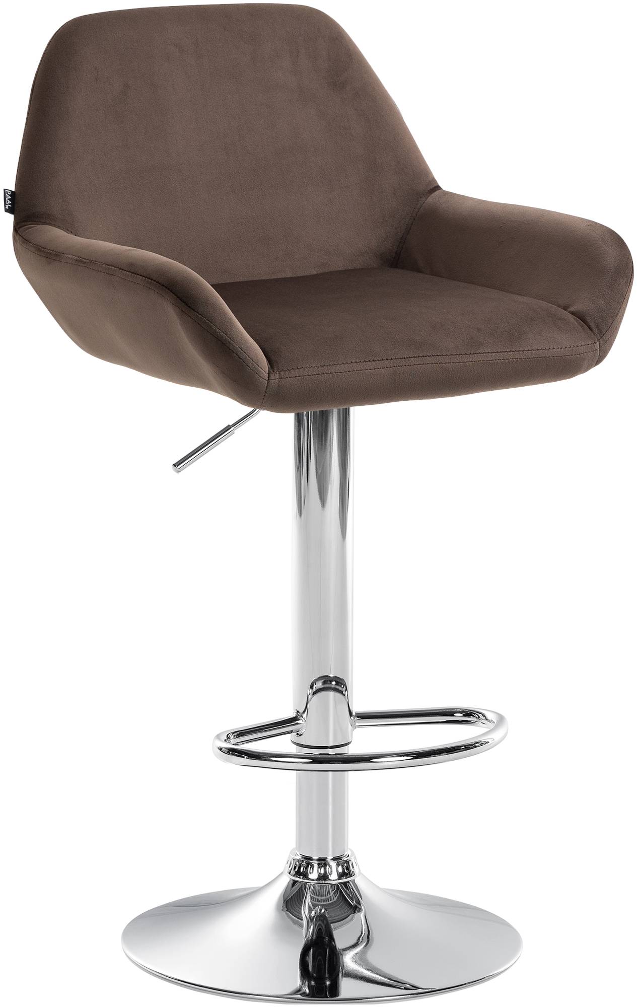 Barhocker Braga Samt chrom, braun