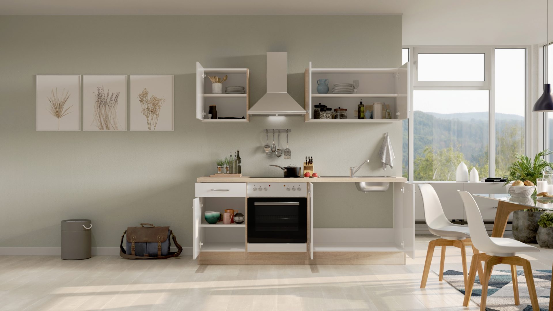 Küchenzeile Valero 210 cm mit E-Geräten