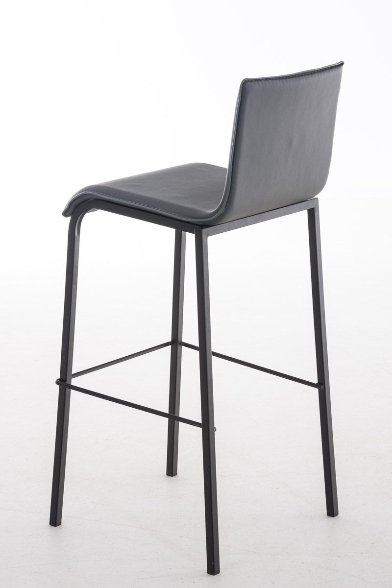 Barhocker Avola Leder Flach B78, grau
