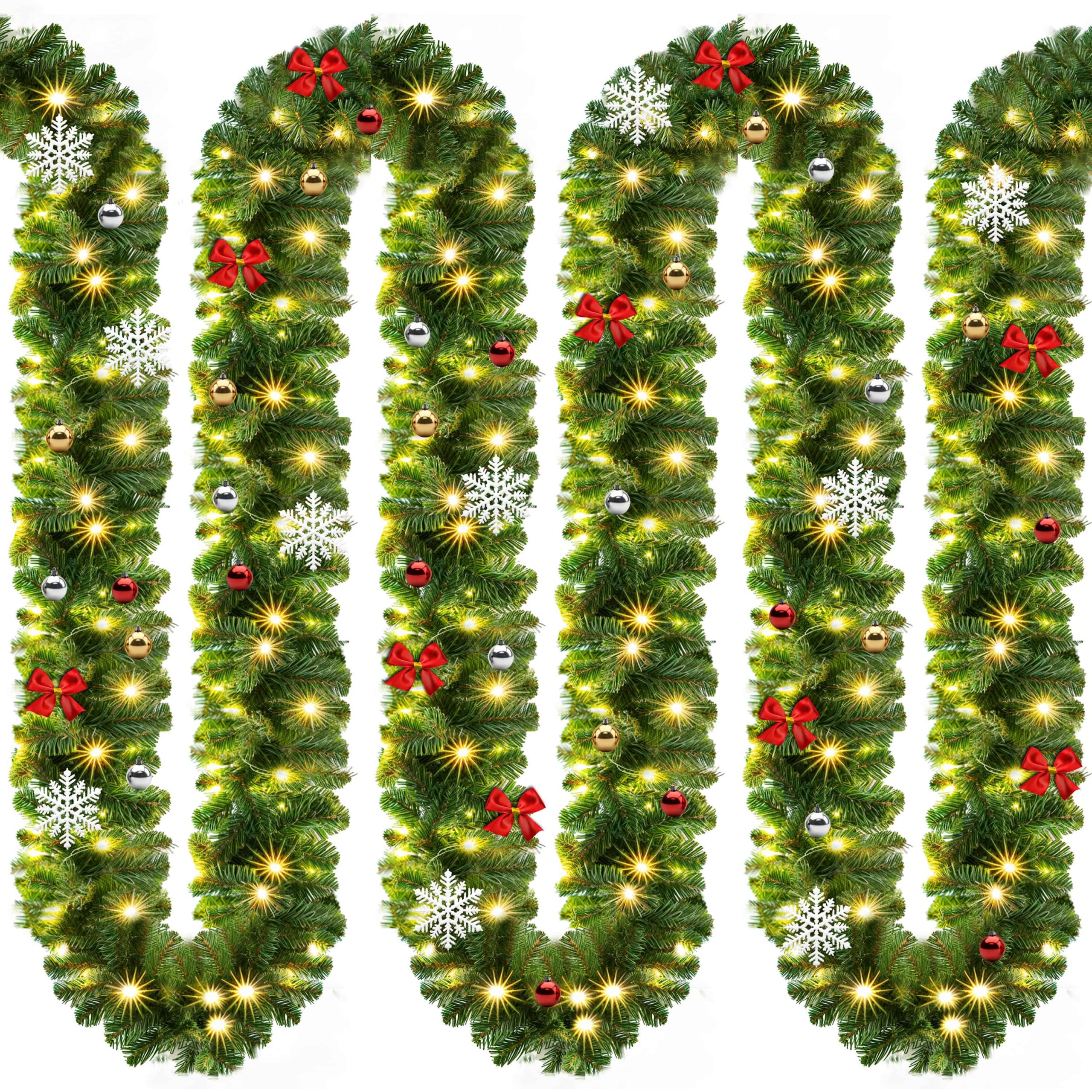 Weihnachtsgirlande 10m In-/Outdoor geschmückt