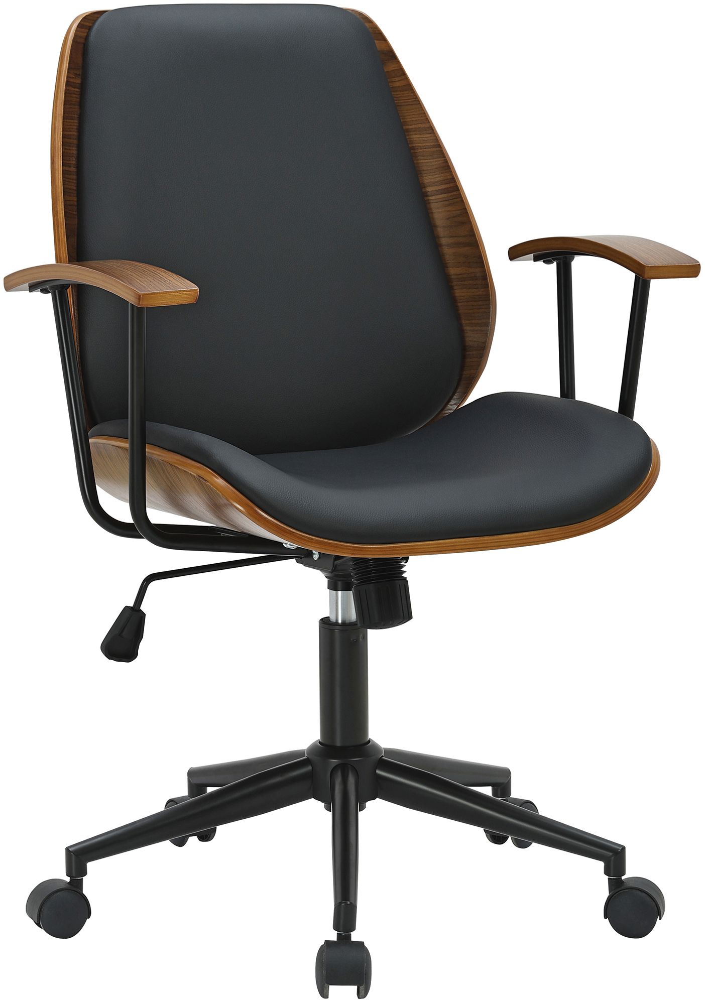 Bürostuhl Arlondi Kunstleder, walnuss/schwarz