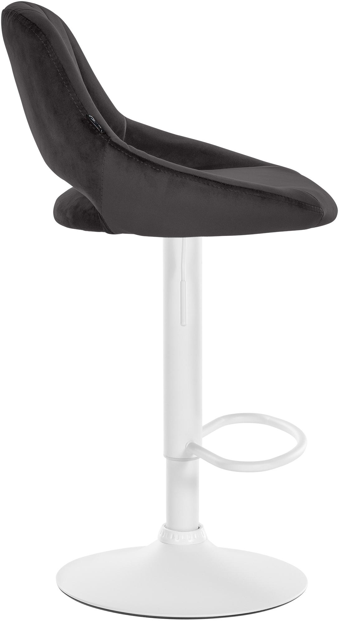 Barhocker Milet Samt weiß, schwarz