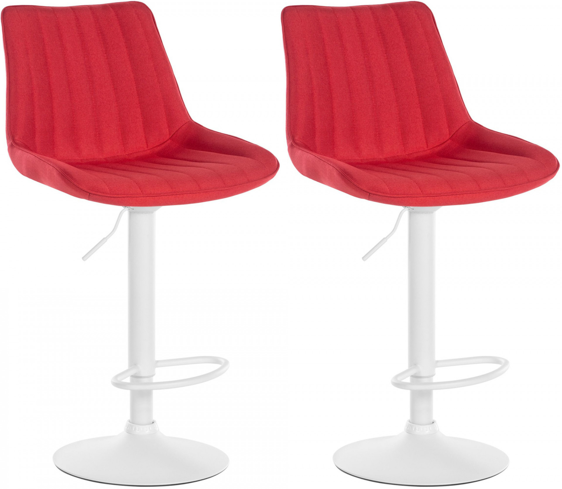 2er Set Barhocker Toni Stoff weiß, rot