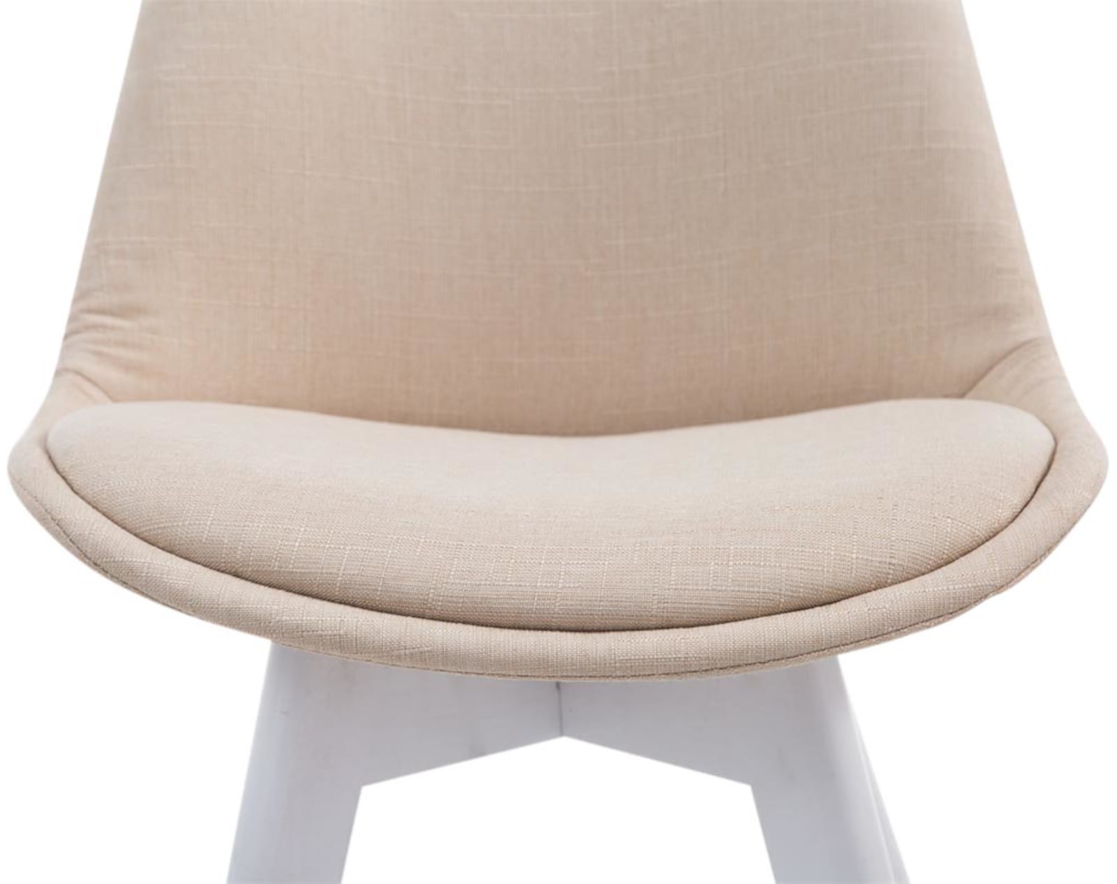 4er Set Besucherstühle Borneo V2 Weiß Stoff, creme