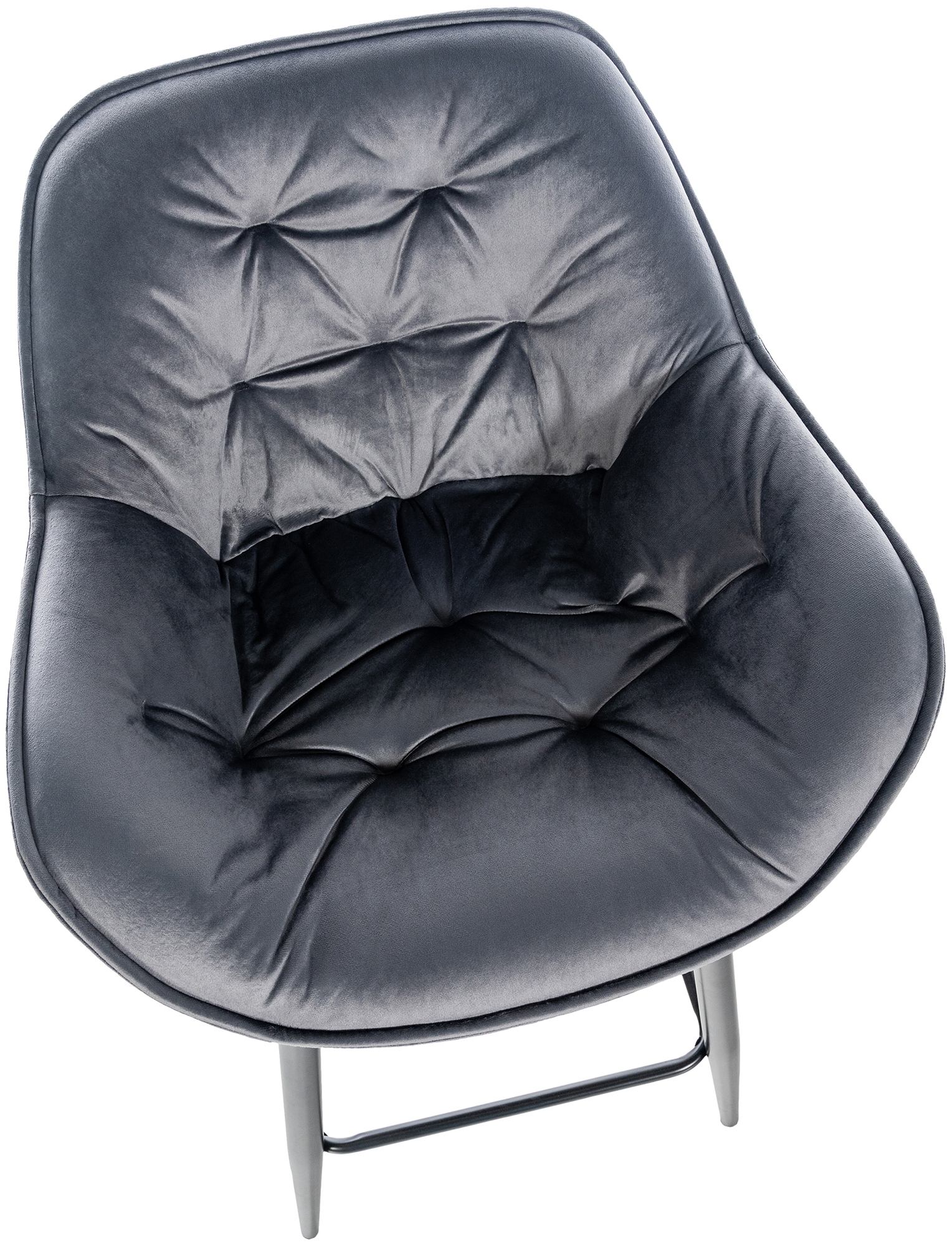 2er Set Barhocker Gibson 76 Samt, dunkelgrau