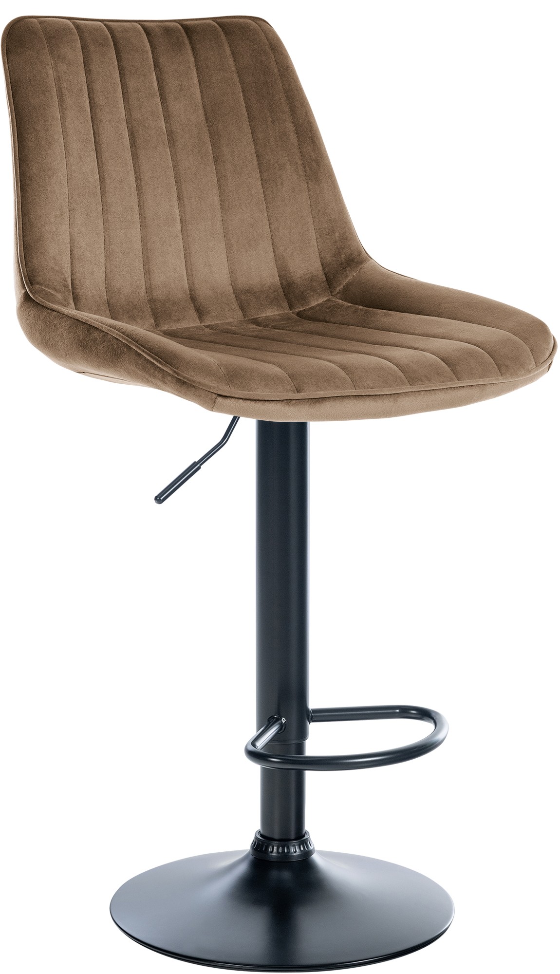Barhocker Toni Samt schwarz, braun