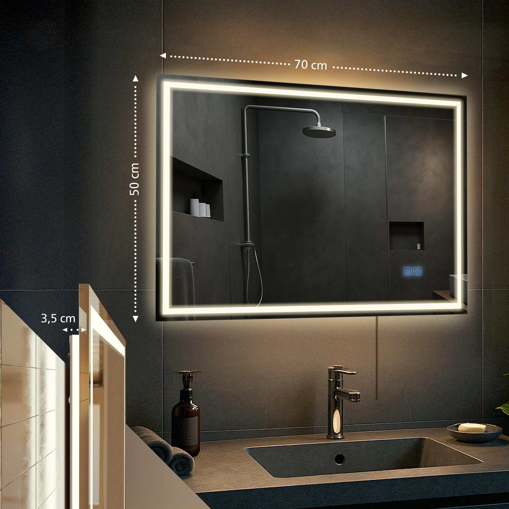 Badspiegel Jaffrey 50x70 mit Bluetooth, klarglas