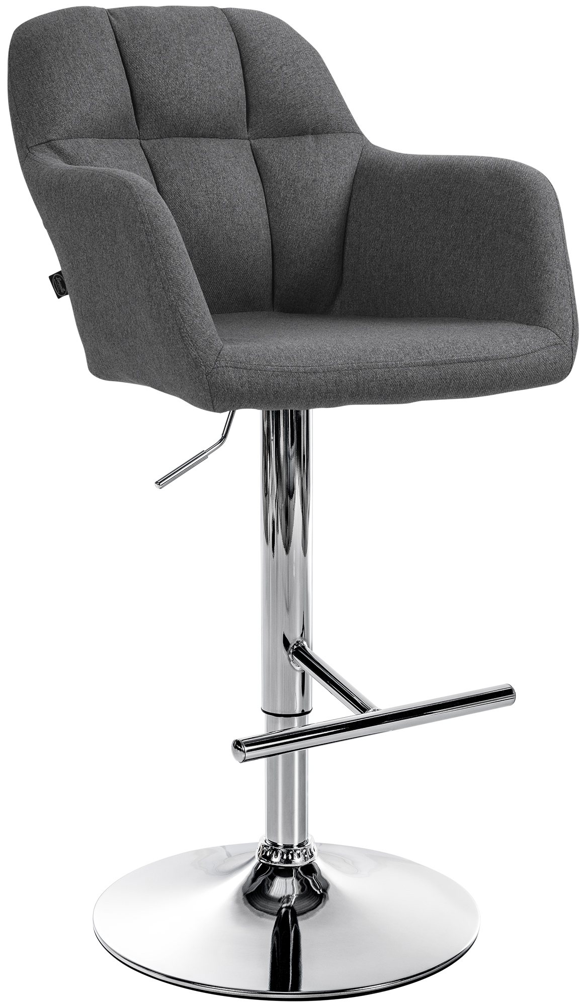 Barhocker Natoma Stoff chrom, dunkelgrau