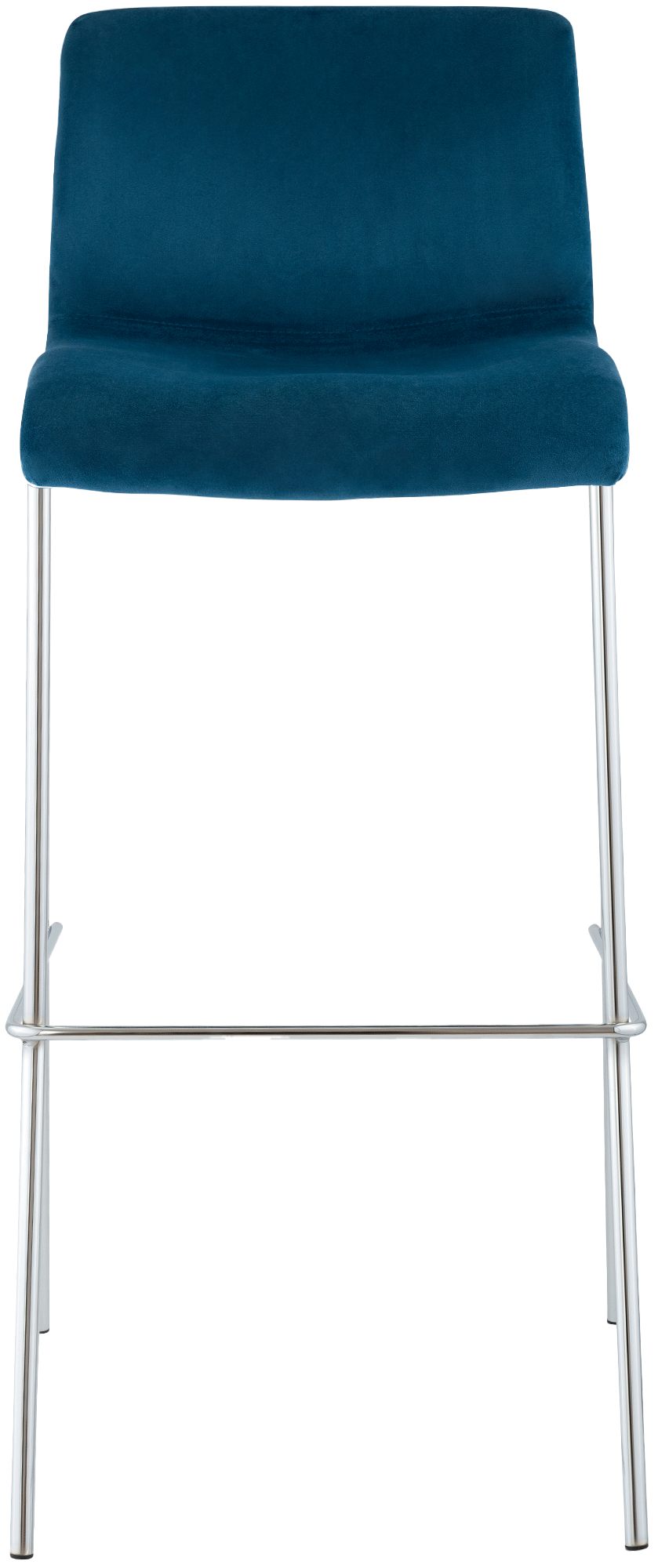 Barhocker Hoover Samt 4-Fuß Chrom, blau