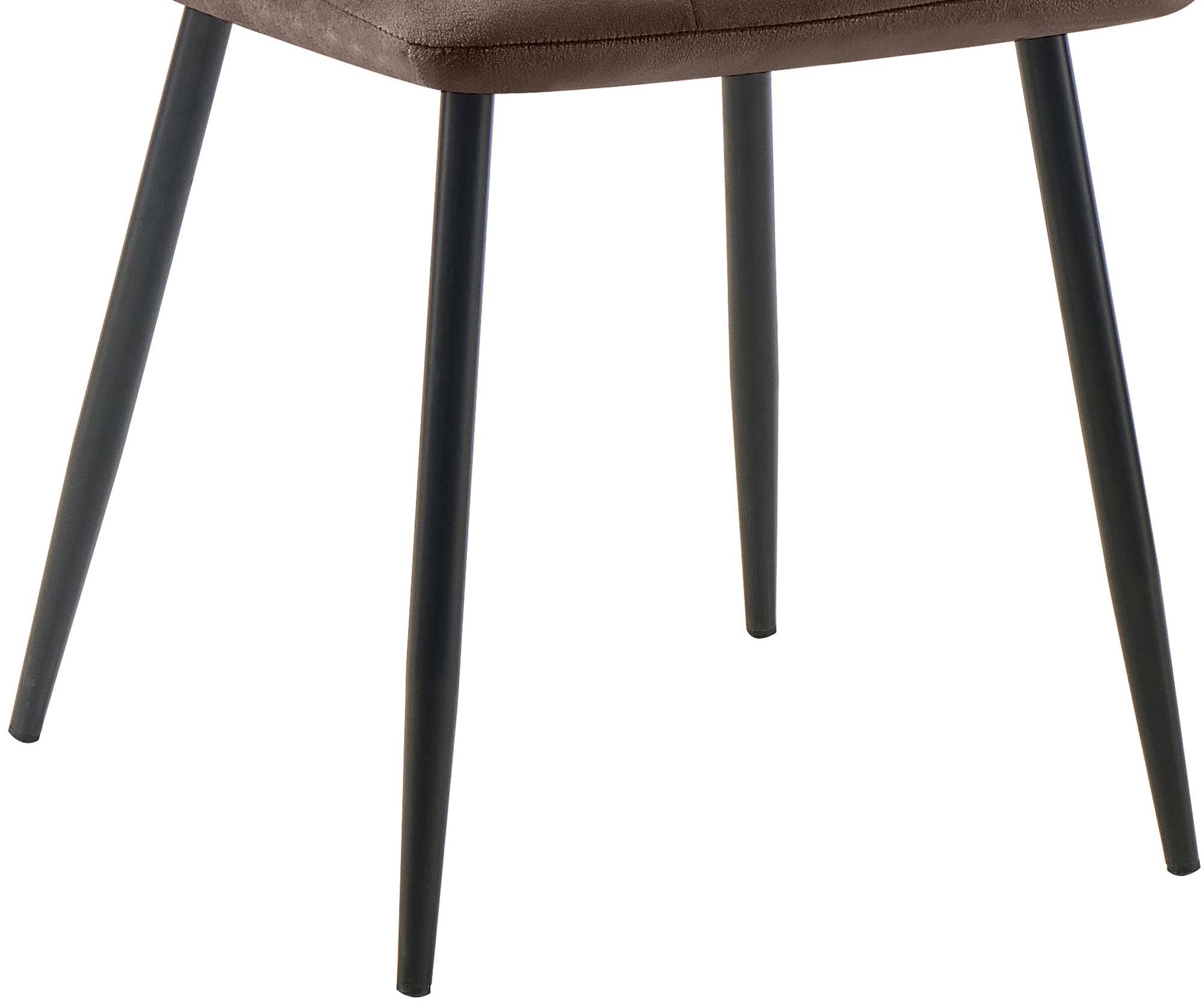 4er Set Esszimmerstuhl Tilde Samt, braun