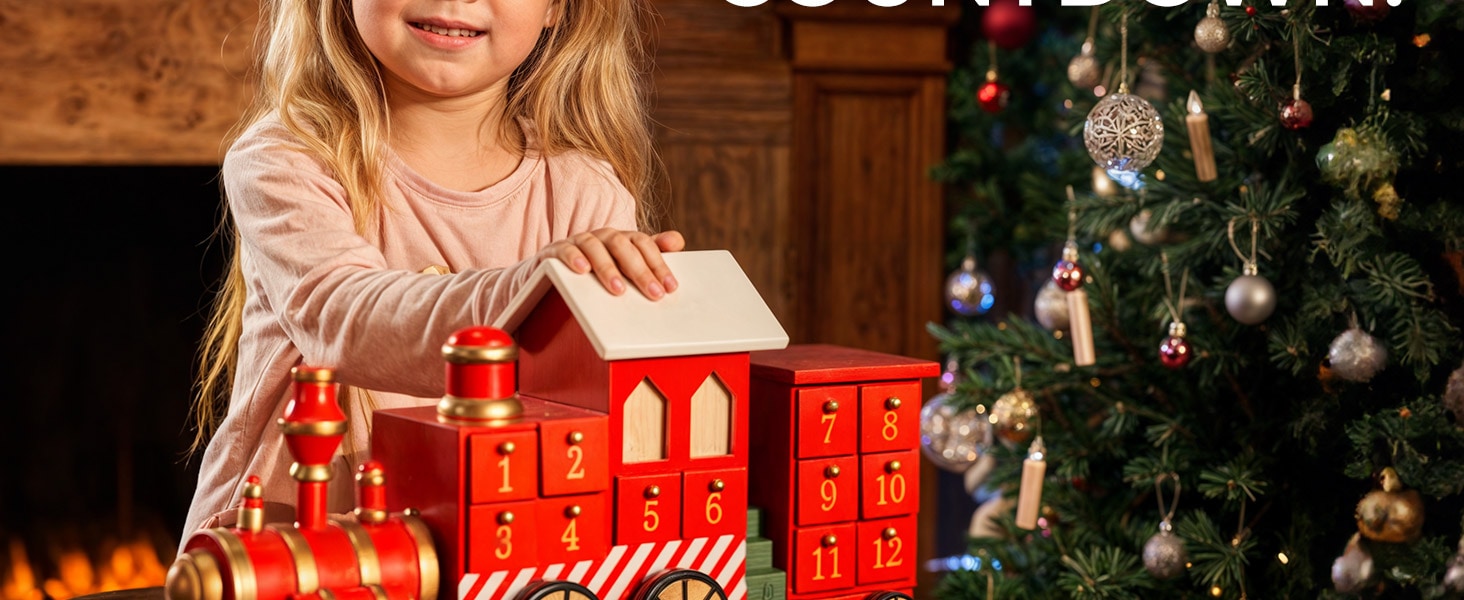 Adventskalender Lokomotive Rot