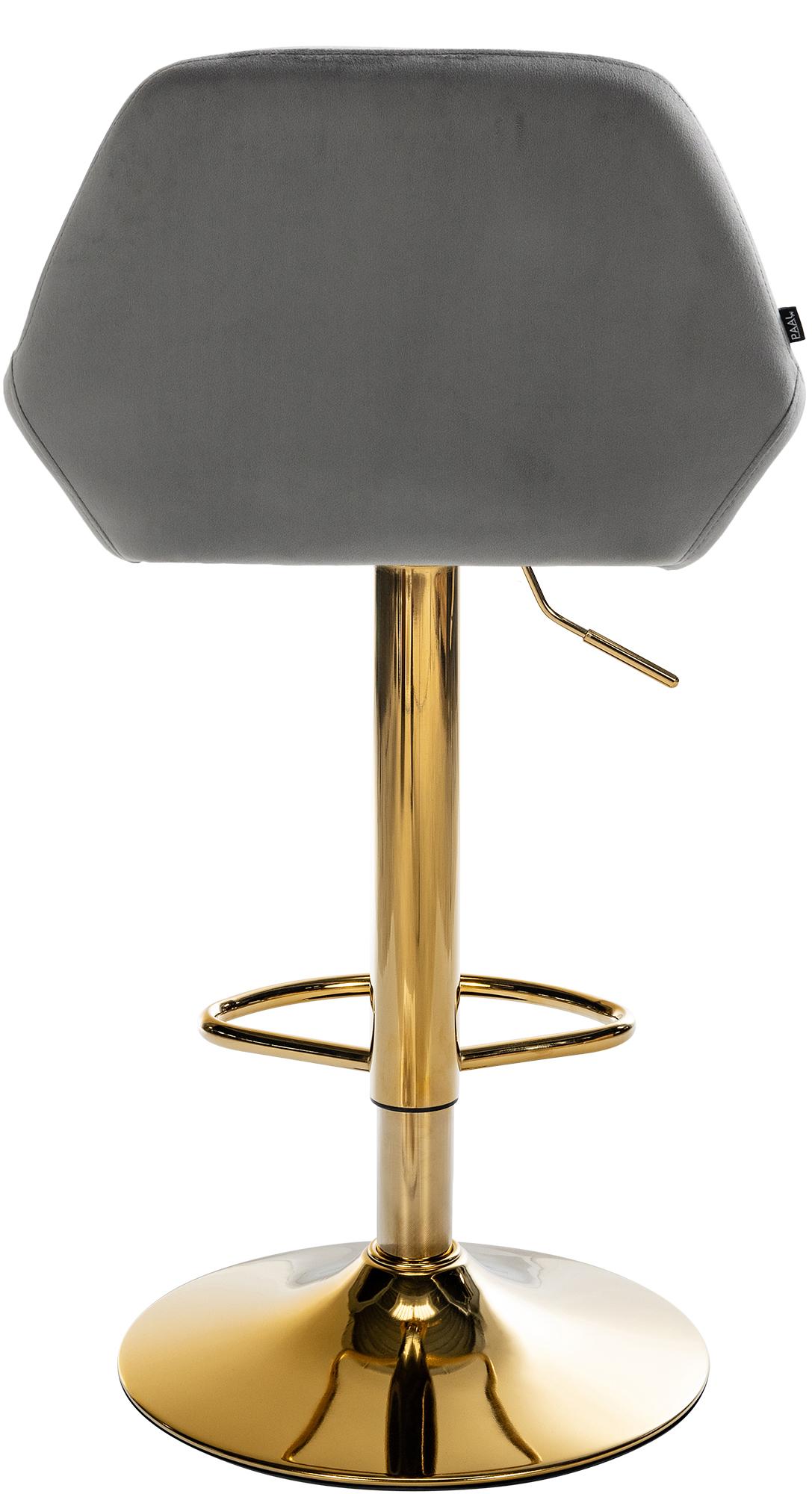 2er Set Barhocker Braga Gold Samt, grau