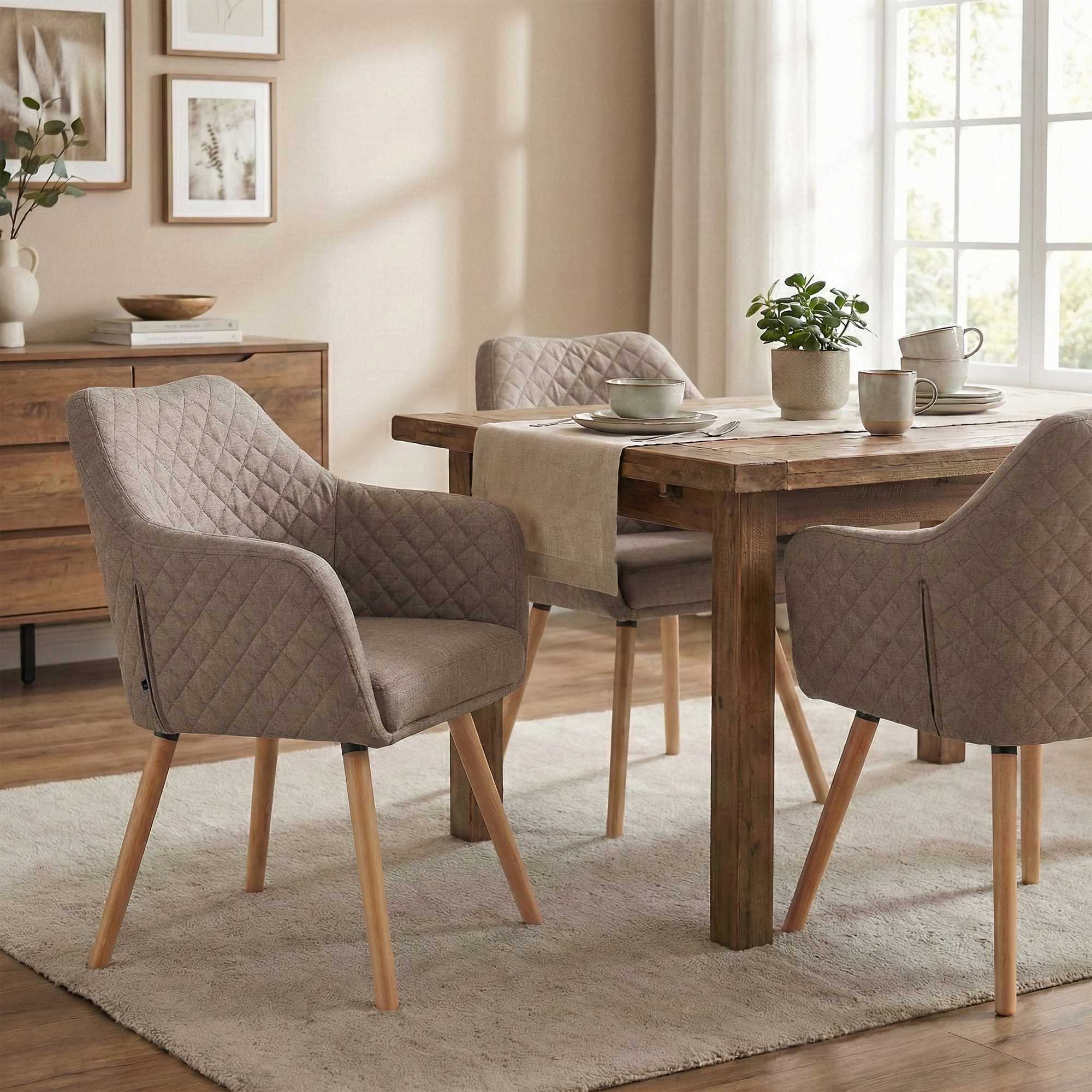 Esszimmerstuhl Gent Stoff natura, taupe