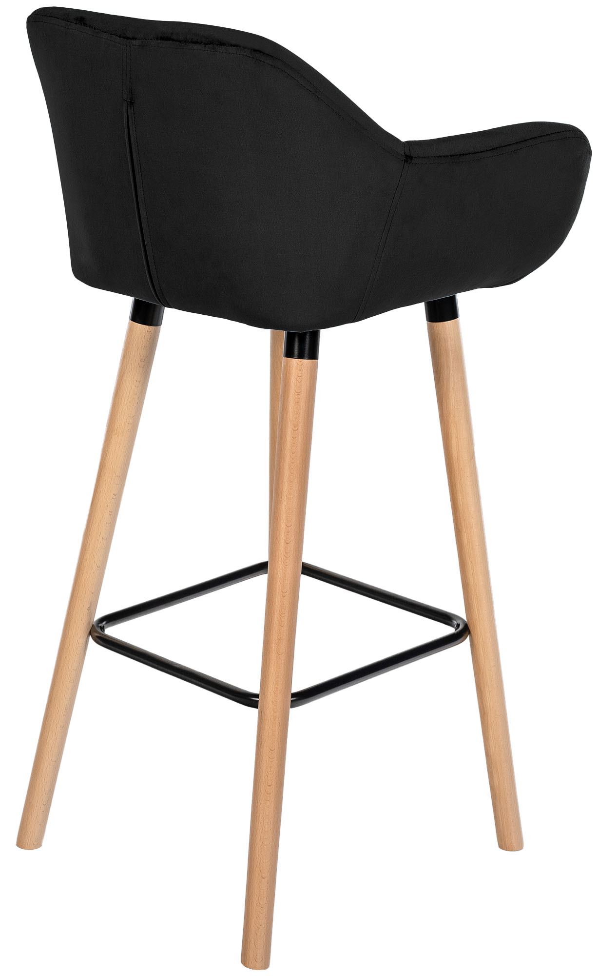 Barhocker Grant Samt, schwarz