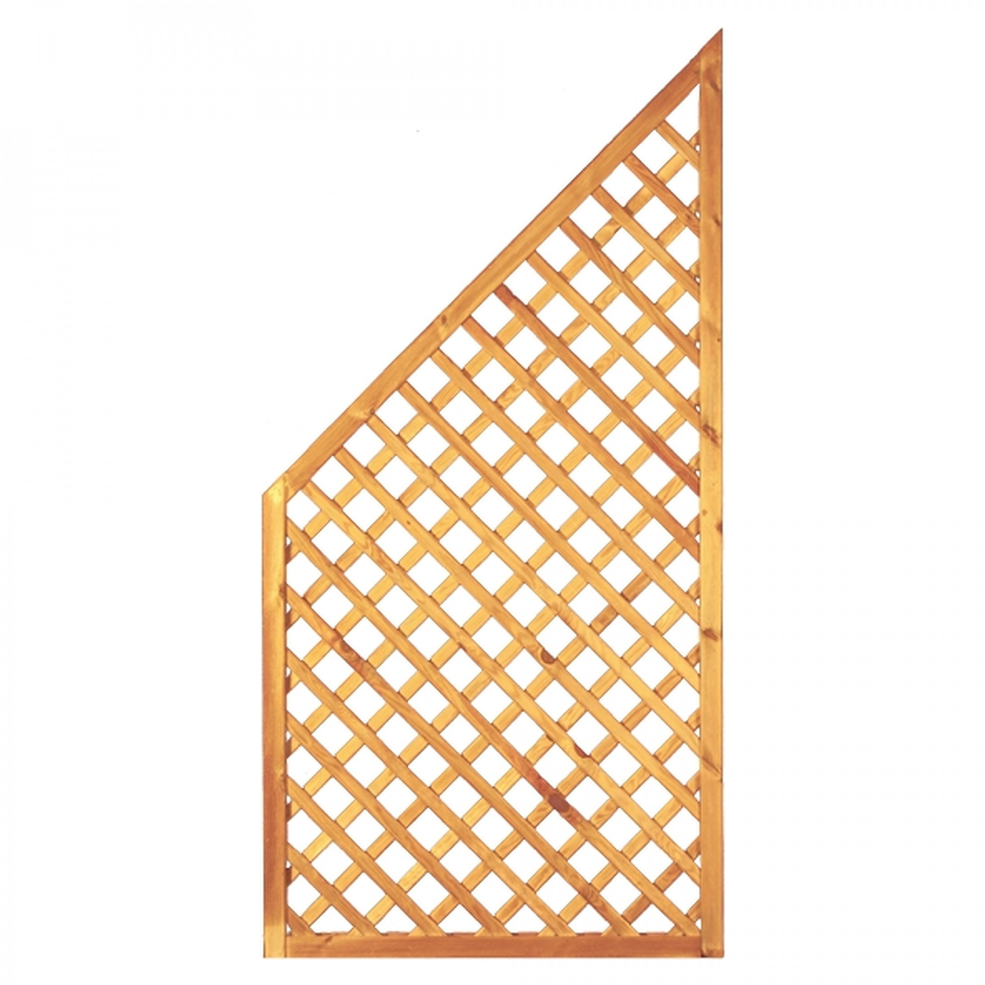 Diagonal-Rankzaun ECKE 90 x 180/90 cm, MW 6 x 6 cm, Rahmen 45/45 mm, kdi grün, Leisten 12 x 30 mm, genagelt