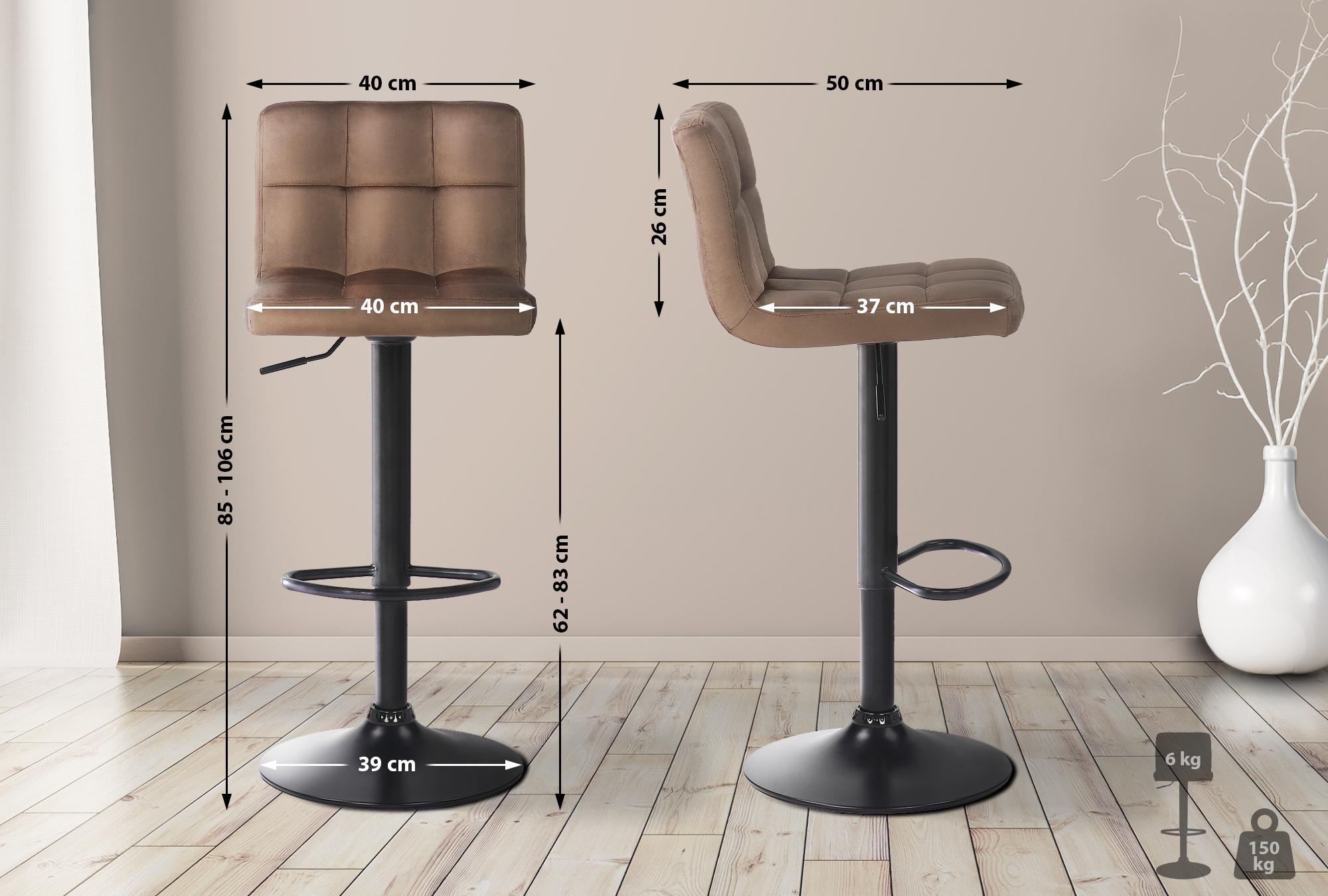 Barhocker Feni Samt, braun