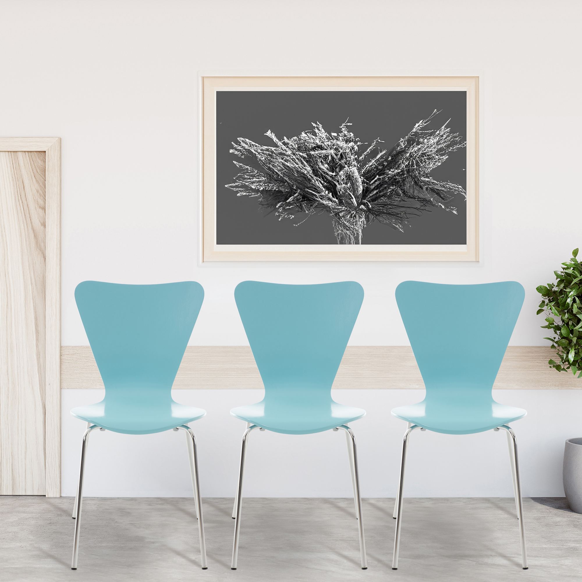 2er Set Besucherstuhl Calisto, hellblau